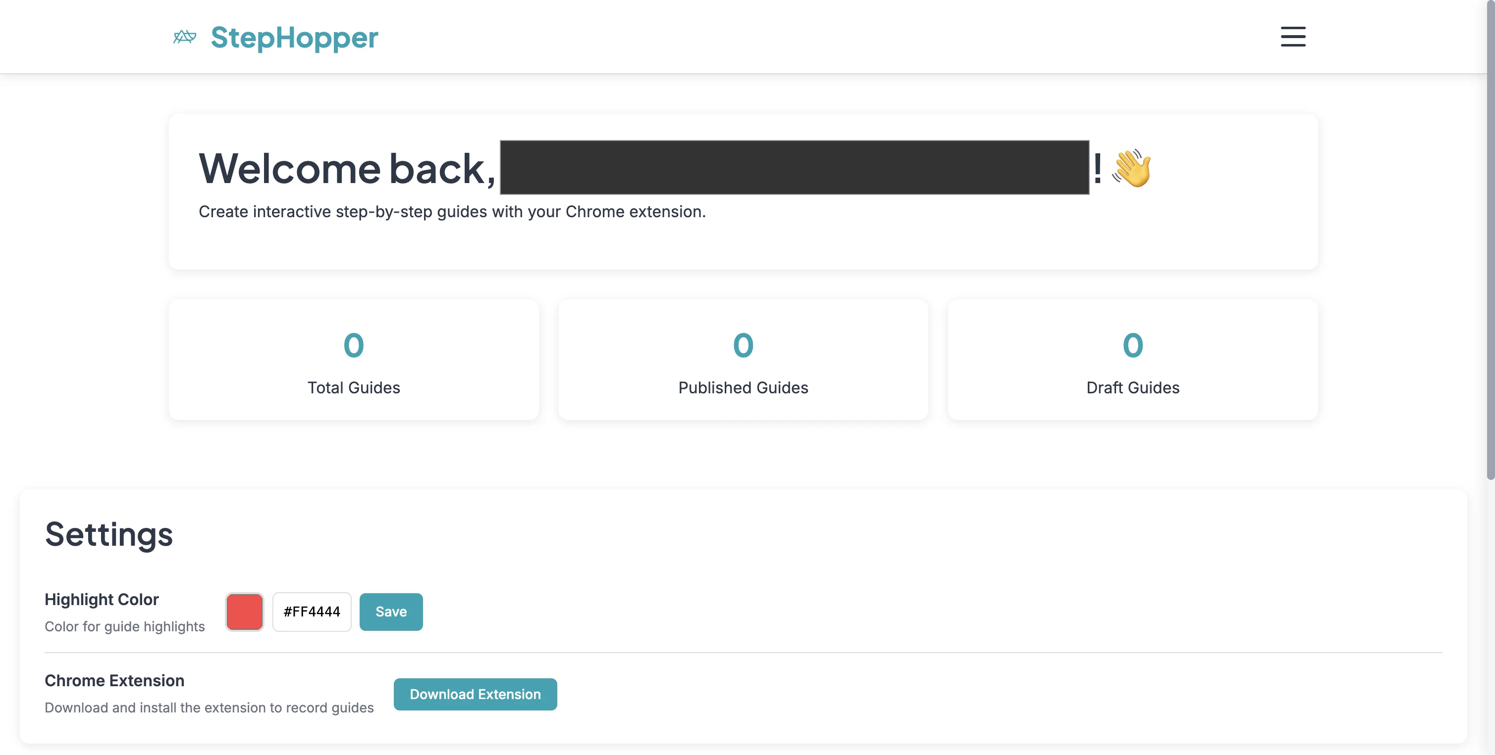 Screenshot showing Login to StepHopper
