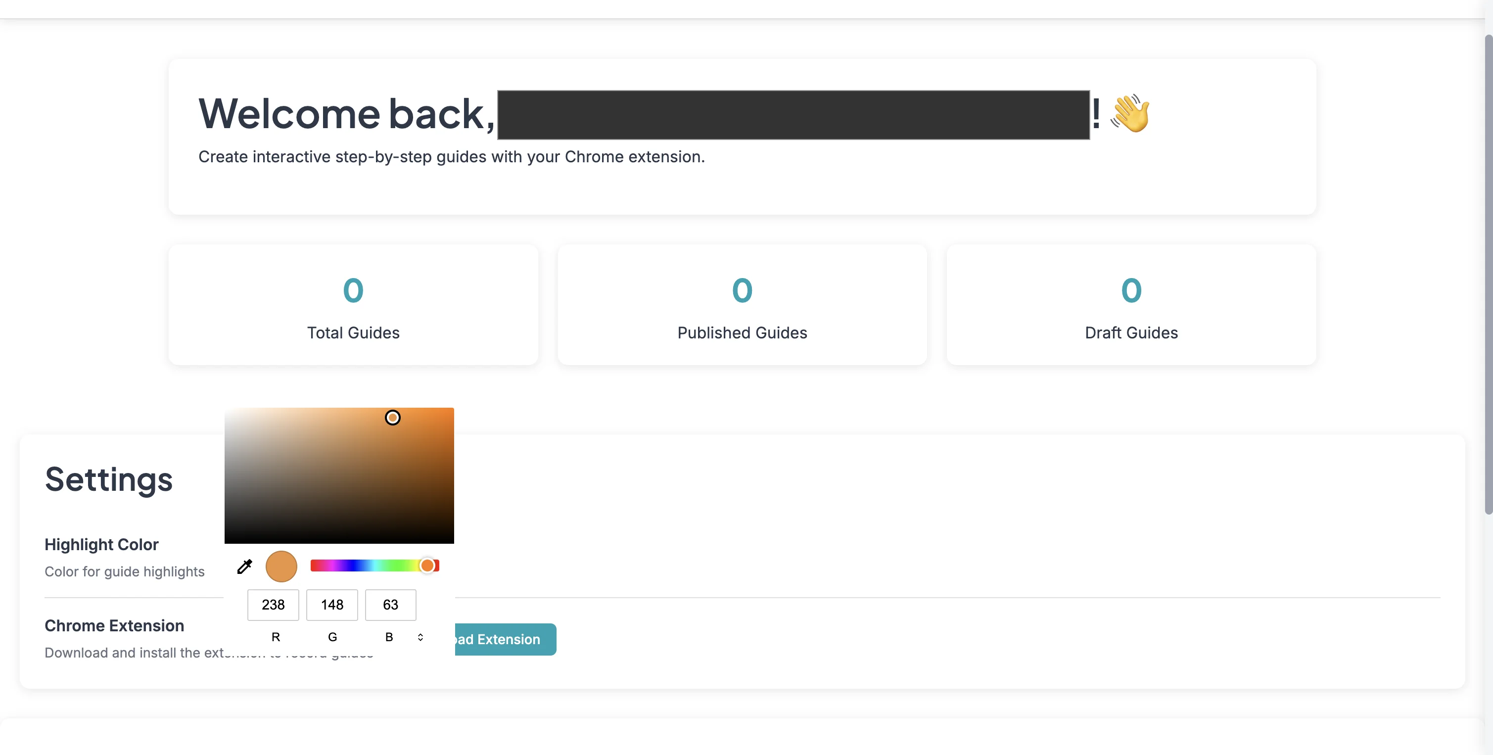 Screenshot showing Pick your highlight color