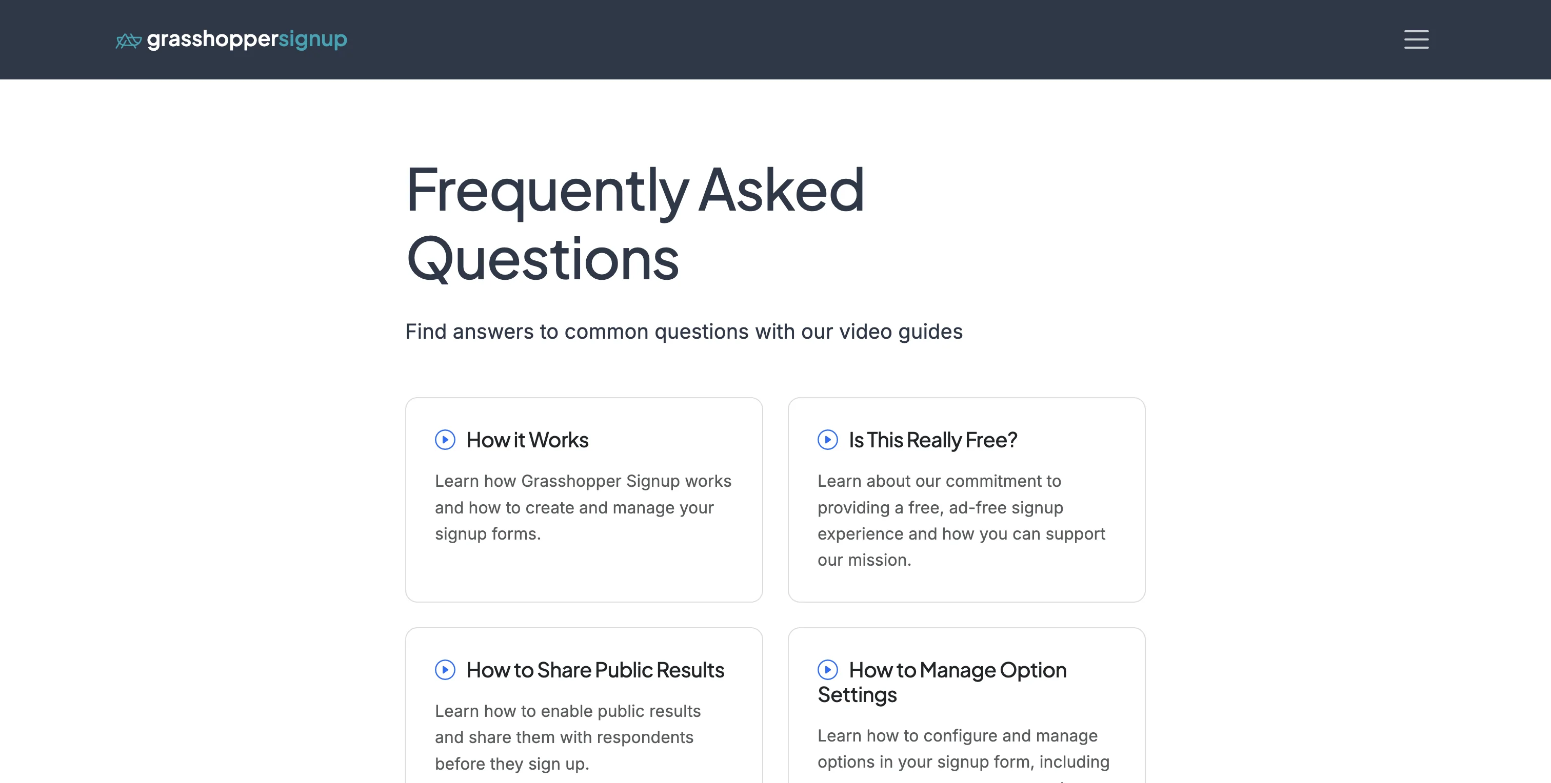Screenshot showing Starting point - initial view of the page