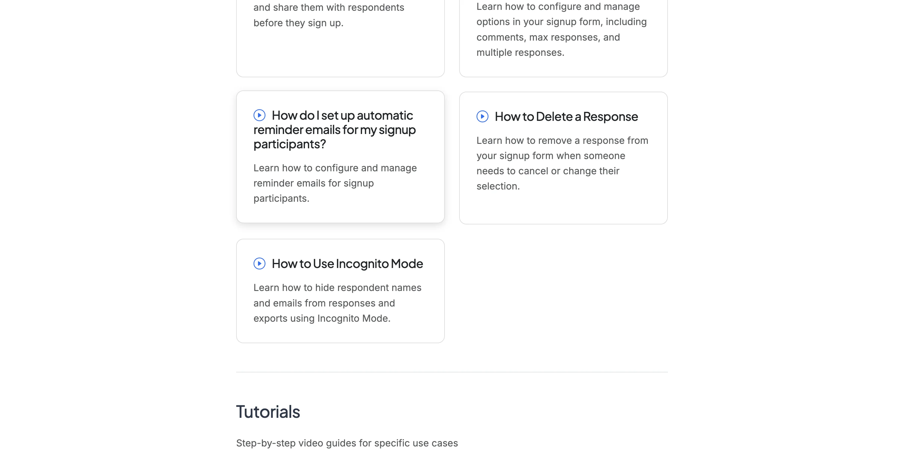 Screenshot showing Scroll page