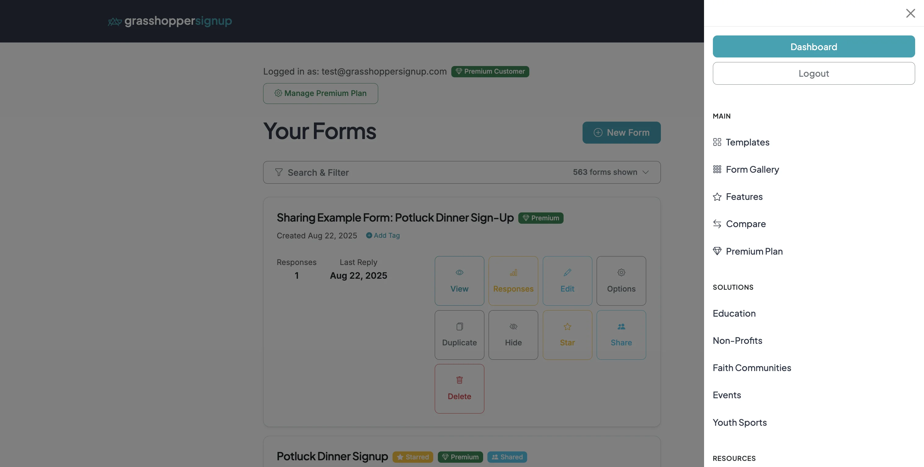 Screenshot showing After you have logged in you will be taken to your Dashboard