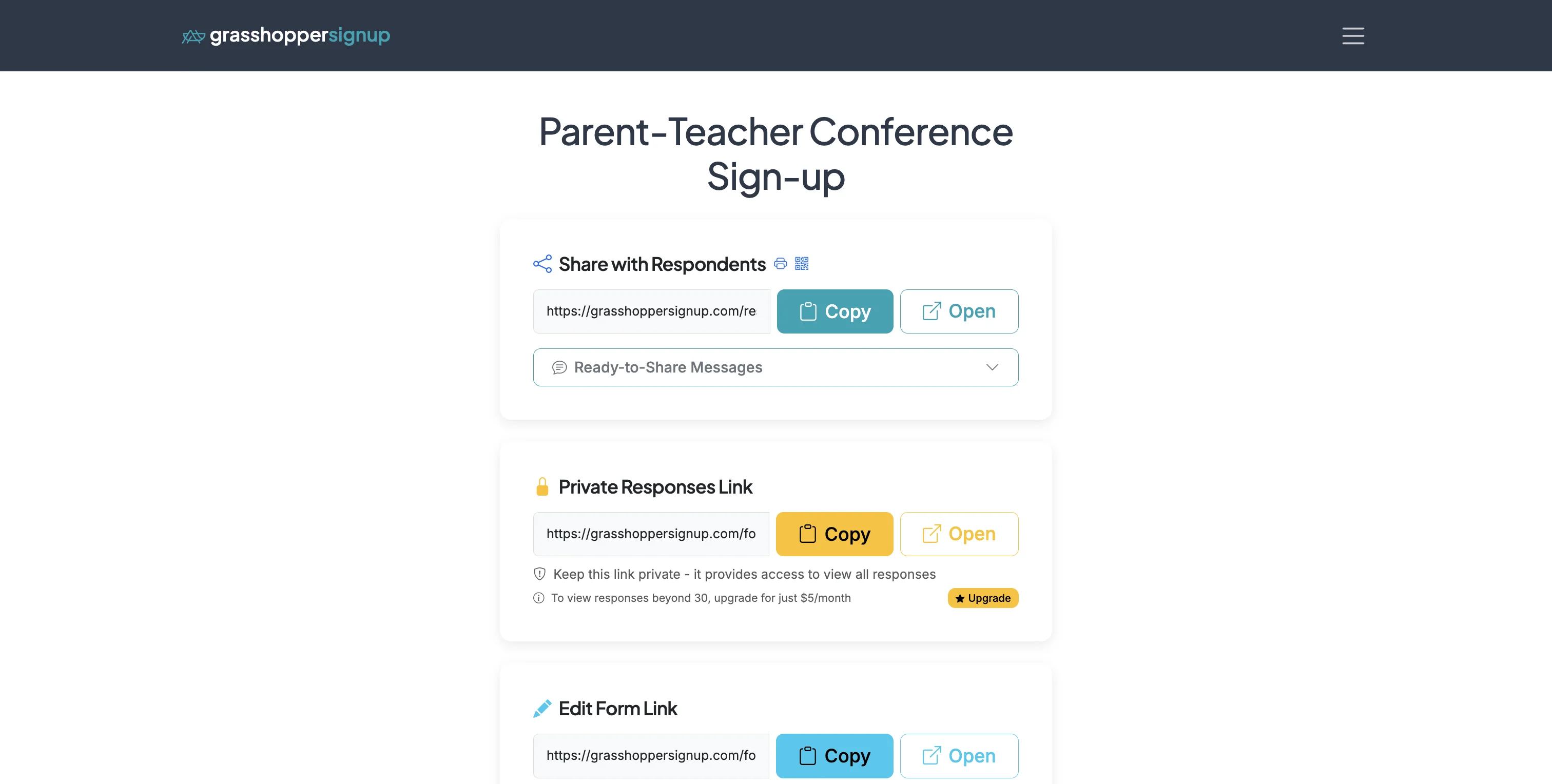 Screenshot showing Go to the Form Options page for your form.