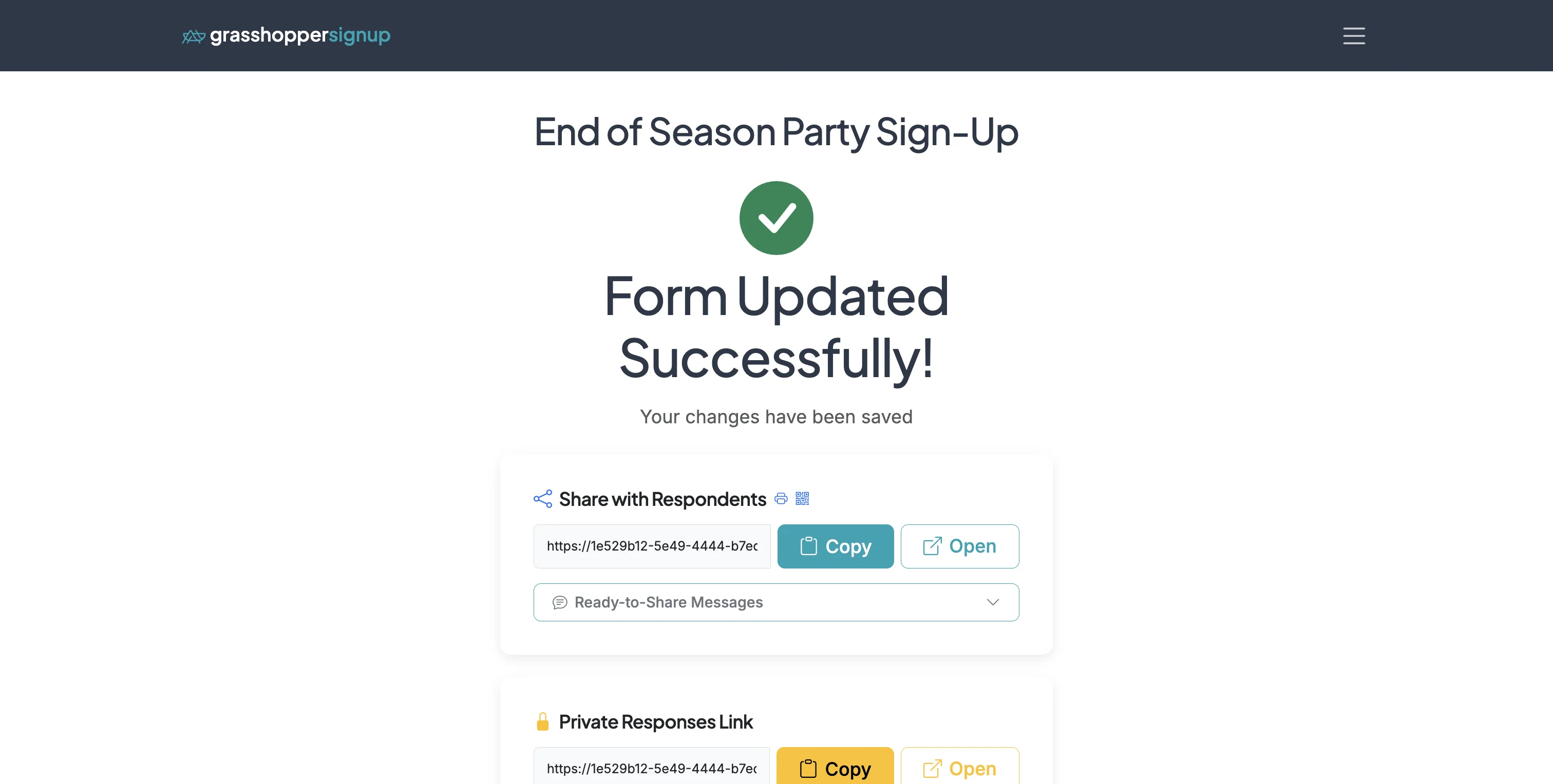 Screenshot showing Go to the Form Options page for your form.