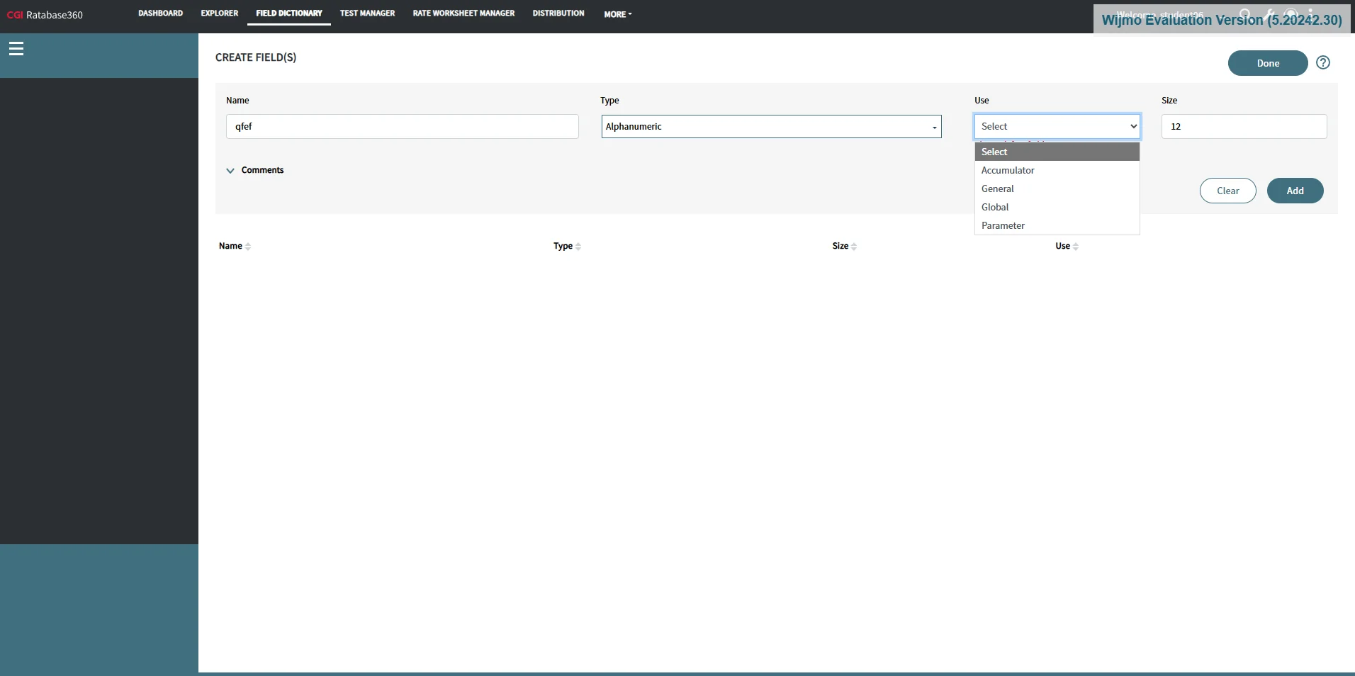 Screenshot showing Click on 'AddClear'