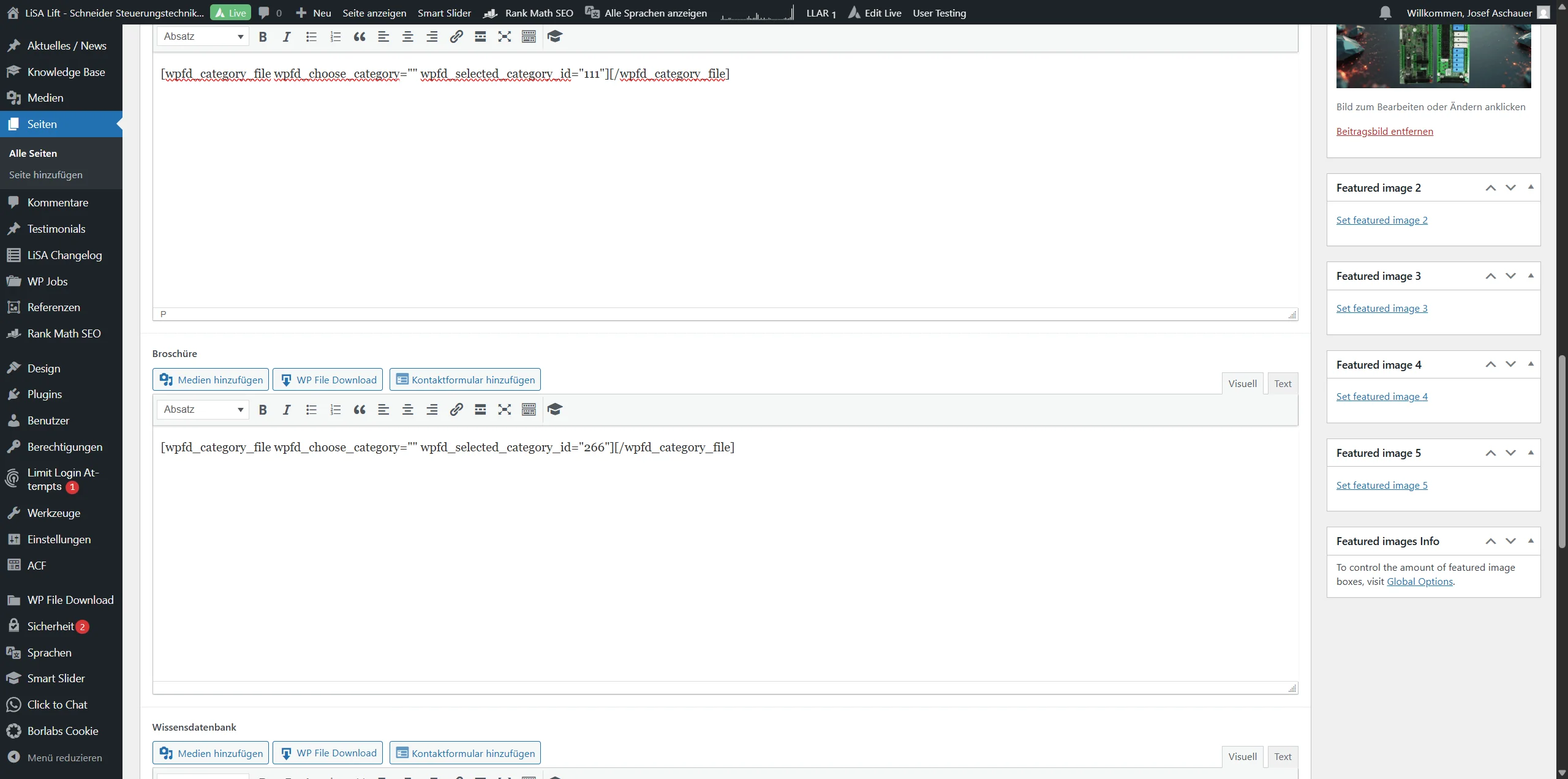 Screenshot showing Das gleiche machen wir nun bei Broschüre, in unserem Beispiel war es die "366" also tauschen wir nun die 266 durch 366 aus.
