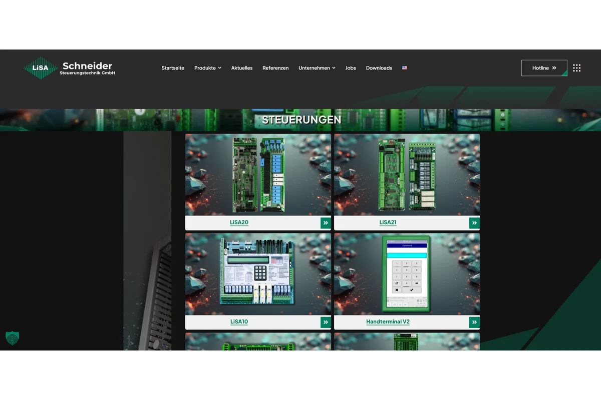 Screenshot showing Sortierung Website