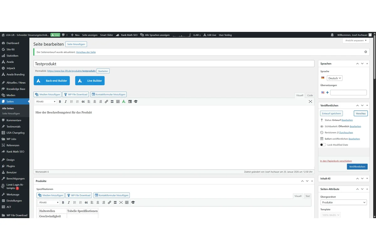 Screenshot showing Wenn alles erledigt und Vorschau in Ordnung dann "Veröffentlichen" und das Produkt sollte innerhalb 60-120 Minuten auf der Website erscheinen!