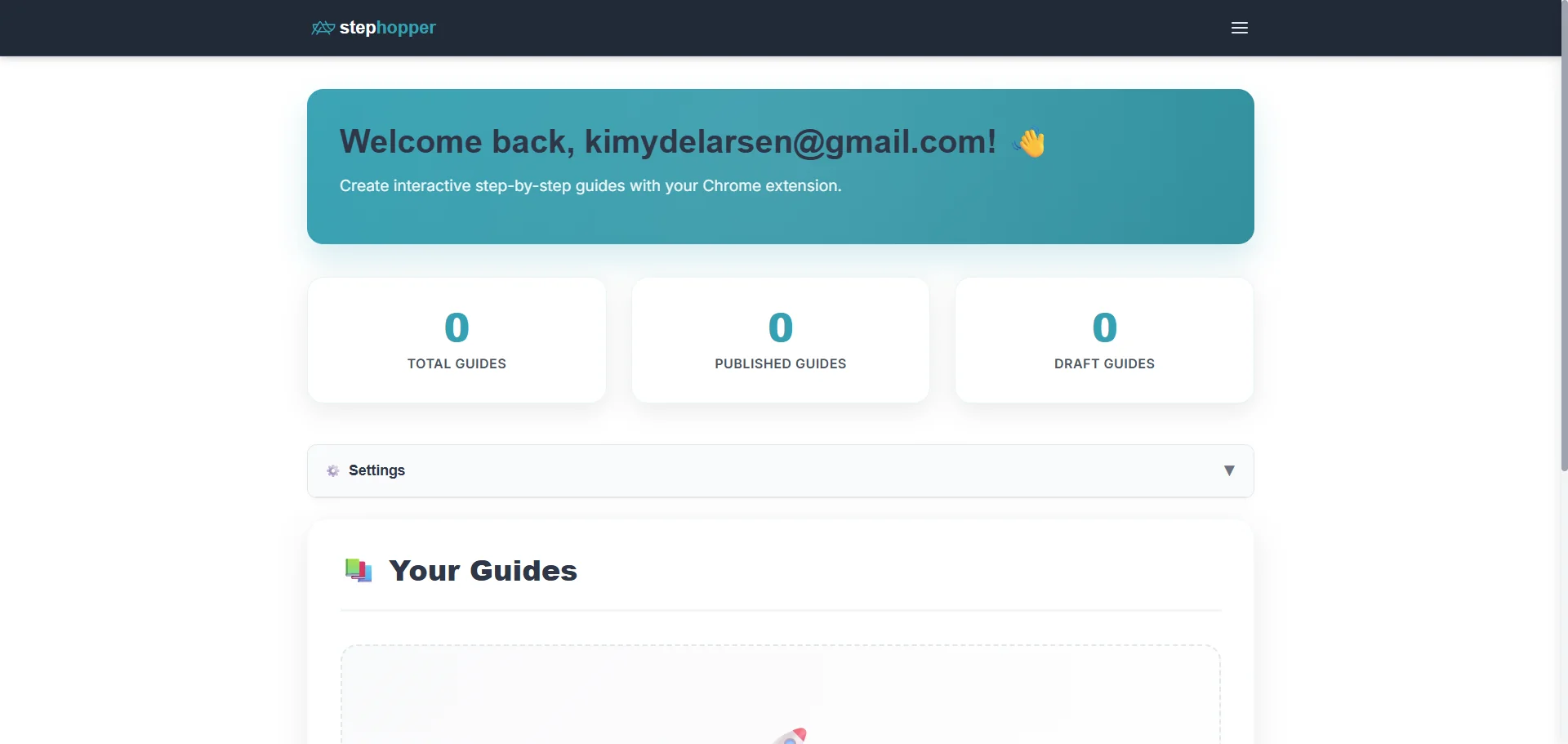 Screenshot showing Starting point - initial view of the page