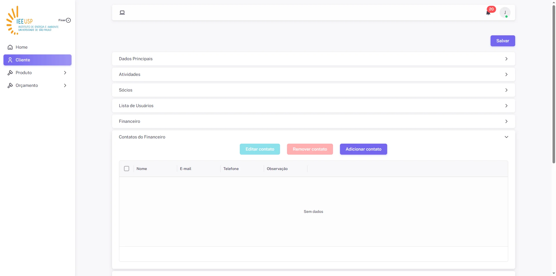 Screenshot showing Clique no botão "Salvar" para efetivar as alterações