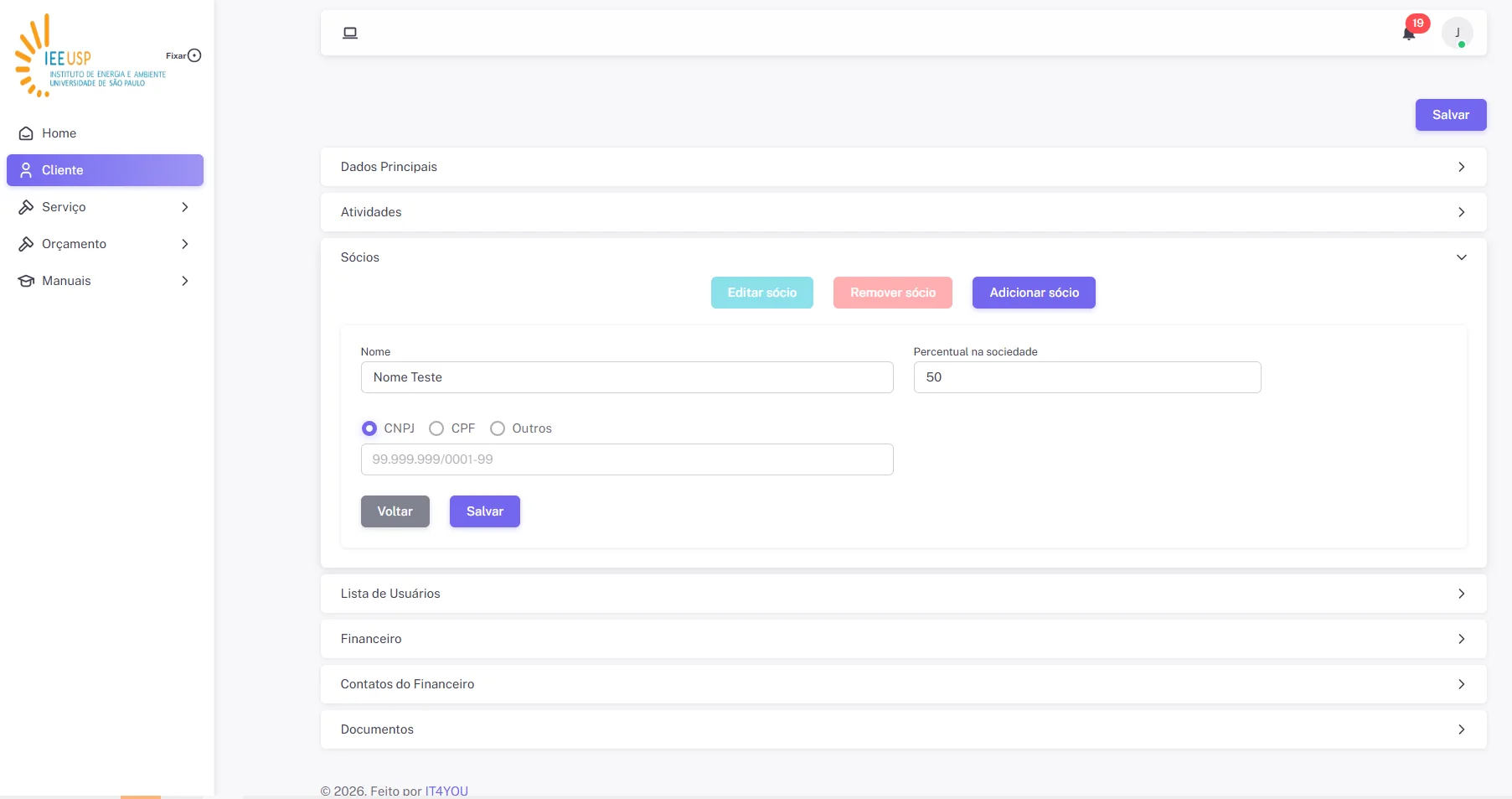 Screenshot showing Clique no botão "Salvar"