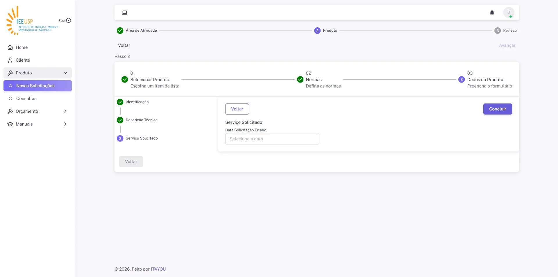 Screenshot showing No último grupo clique no botão "Concluir"