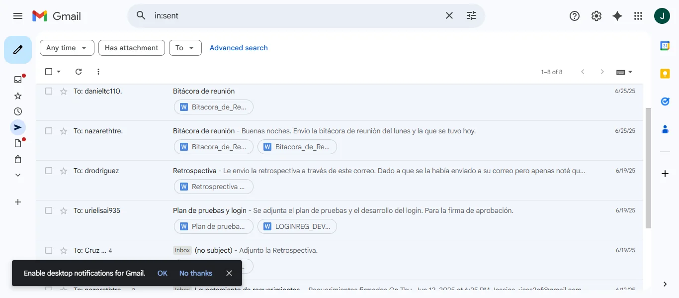 Screenshot showing Navigate to https://mail.google.com/mail/u/0/?pli=1#sent