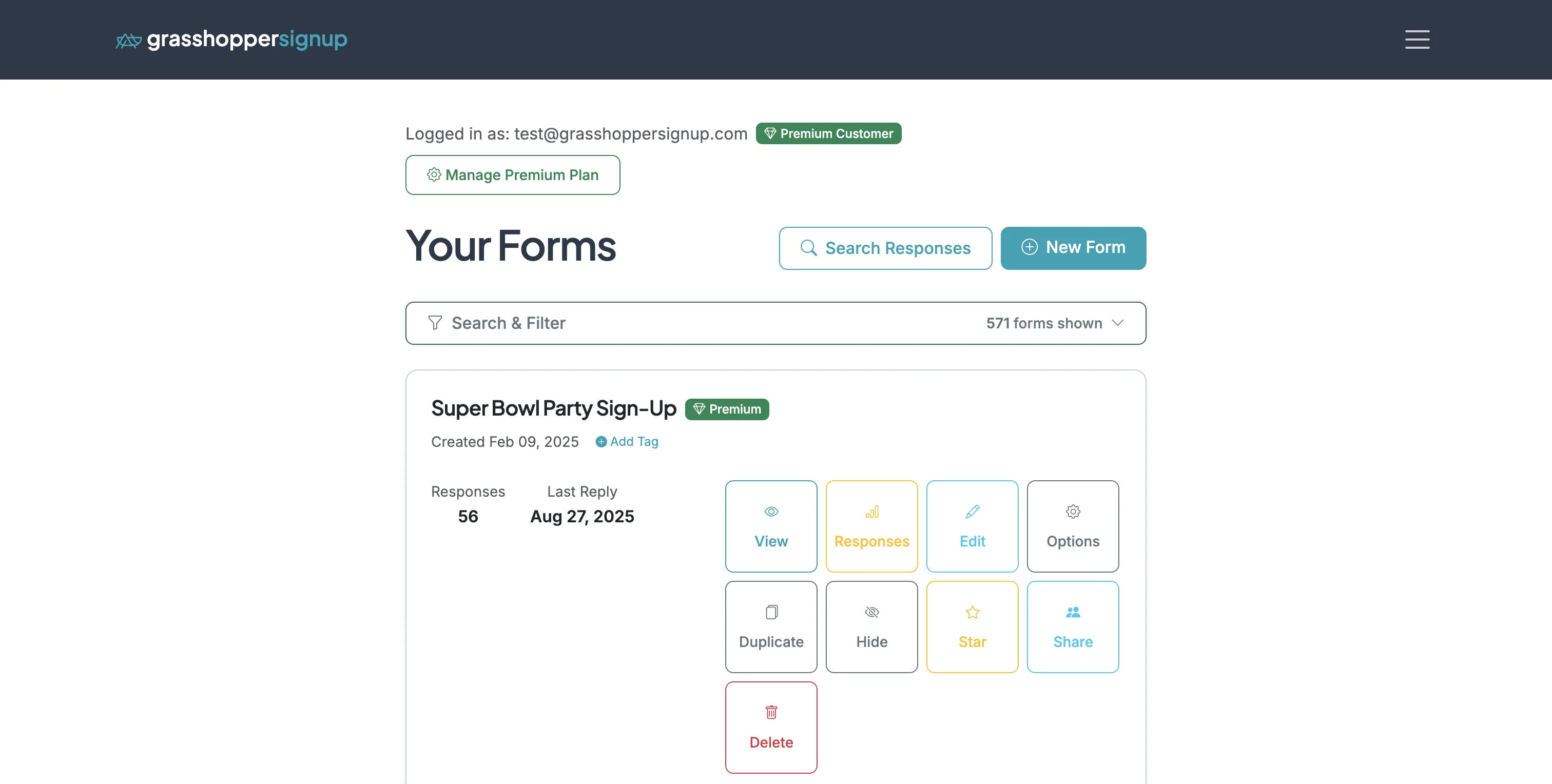 Screenshot showing Login to your Dashboard and click 'Search Responses'.