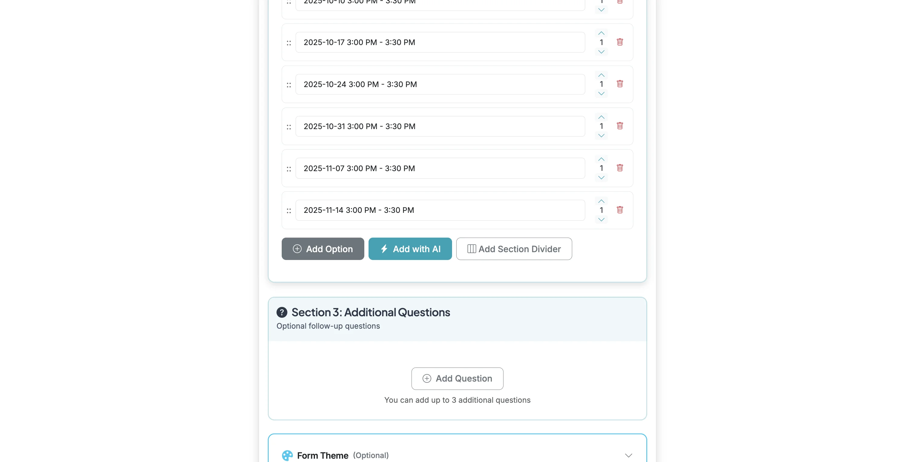 Screenshot showing Scroll to your main form Options.