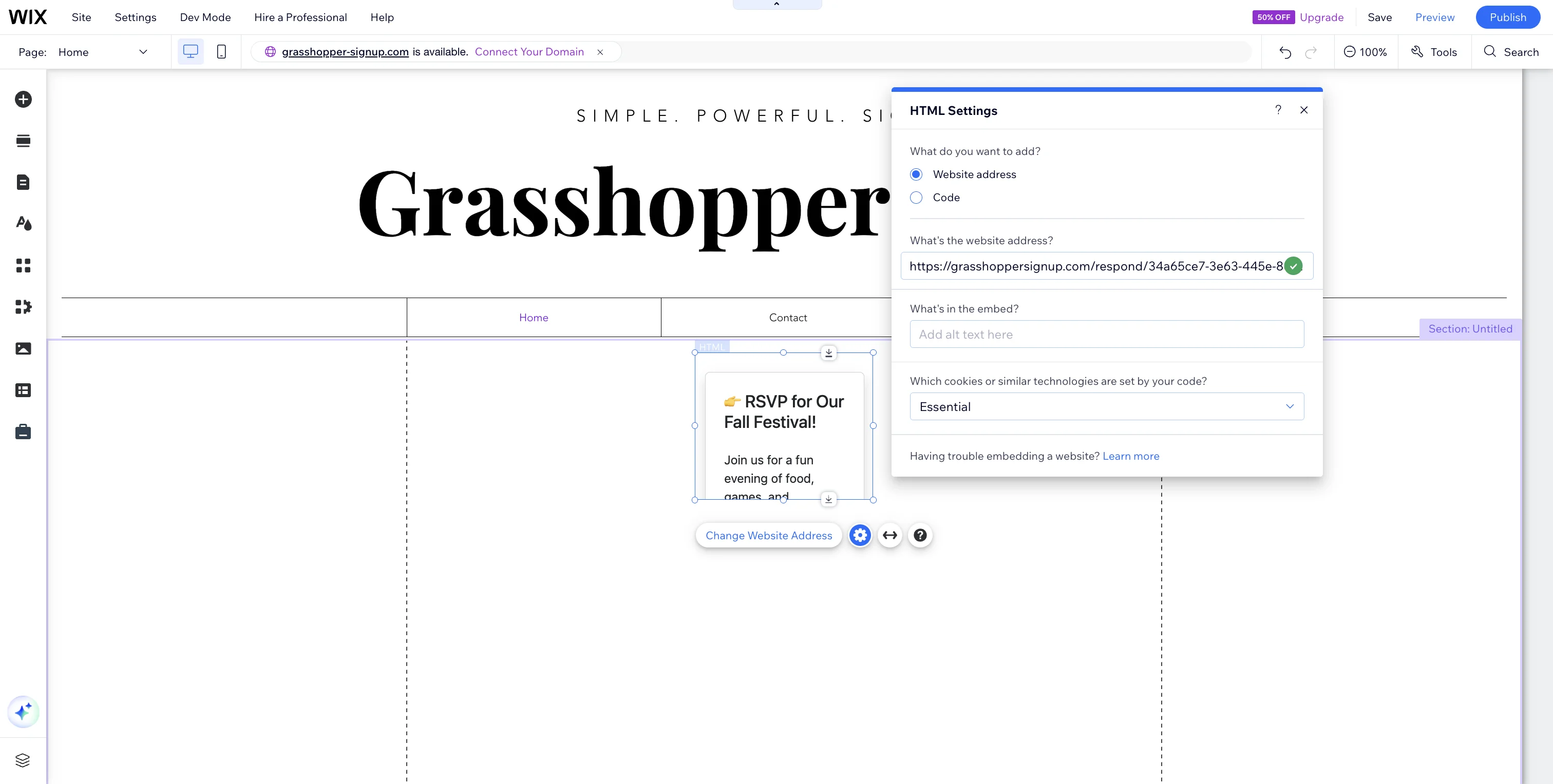 Screenshot showing Paste your link into the website address and click 'Apply'