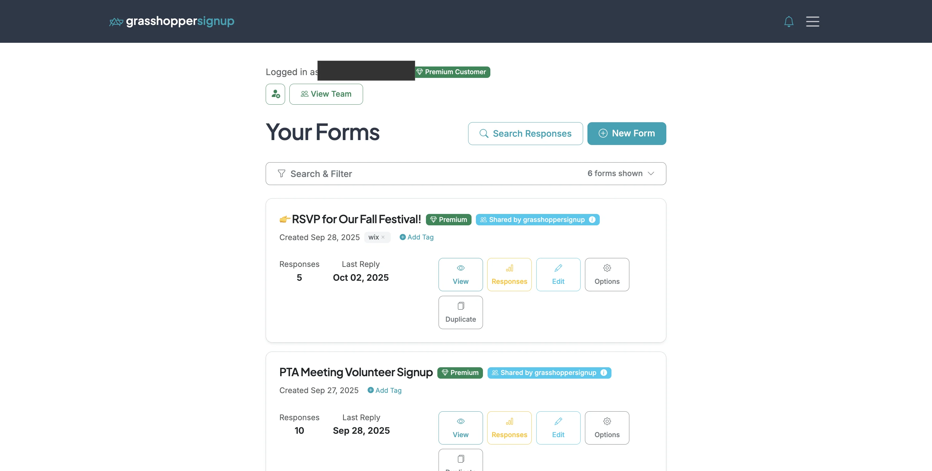 Screenshot showing Start in your Dashboard. Click View Team to view your team members.