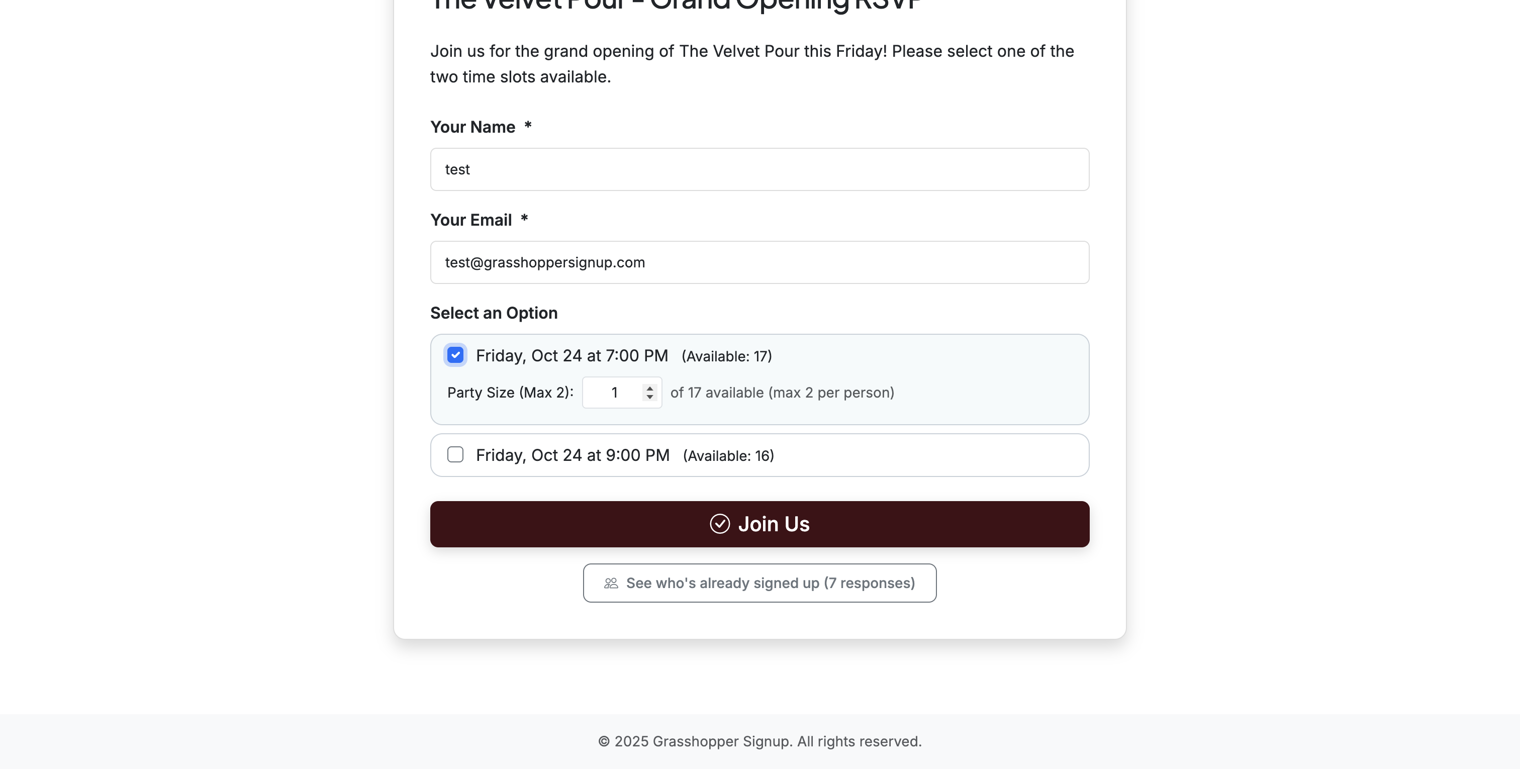Screenshot showing When respondents complete your form, they will see the max shown on the quantity selection.