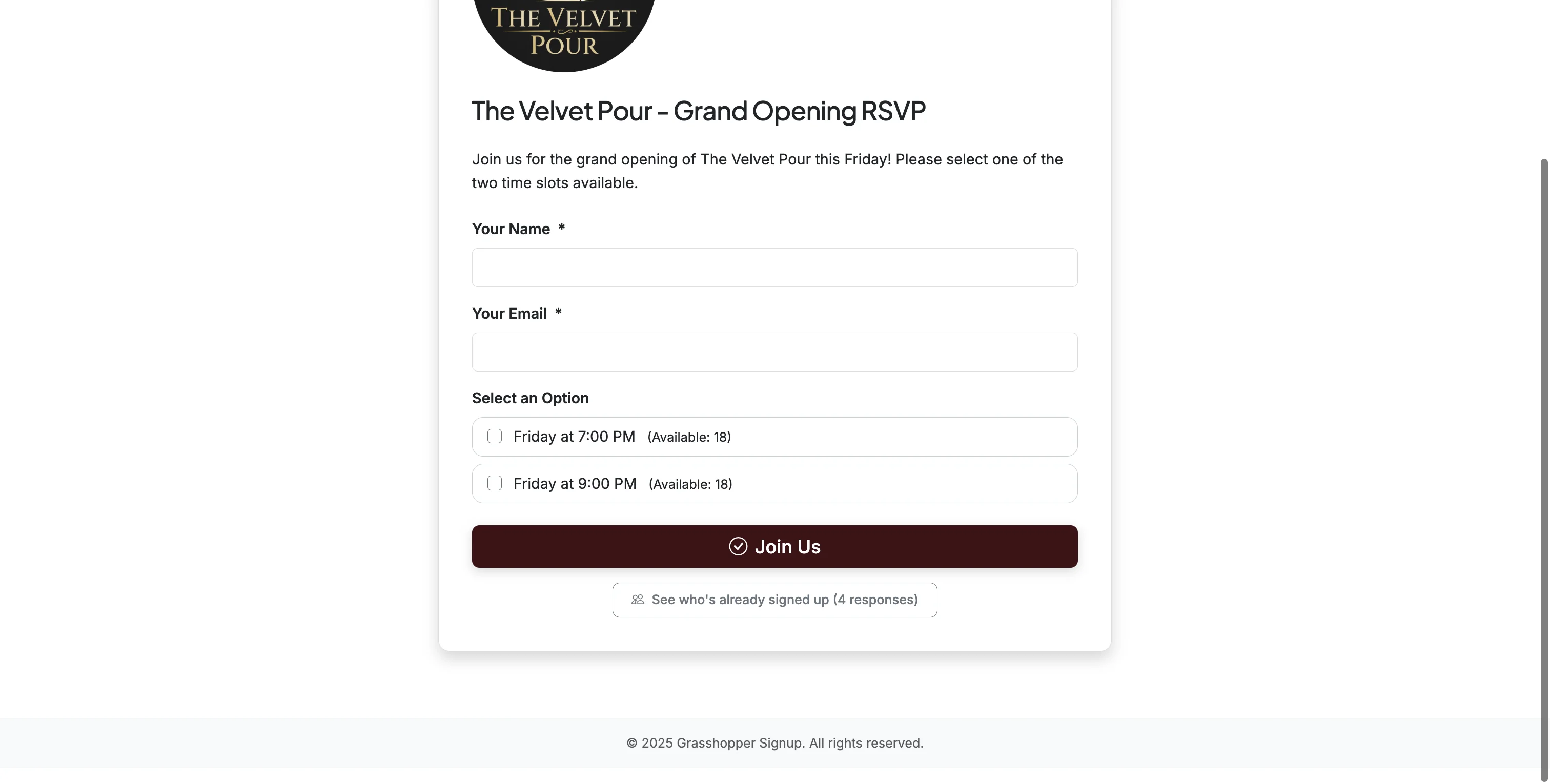 Screenshot showing When respondents view your form, they will see a button to view responses at the bottom of the form.