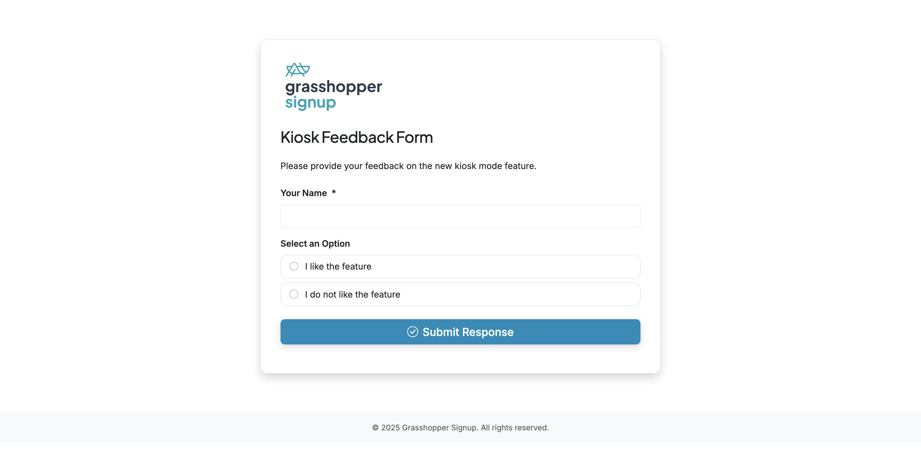 Screenshot showing When respondents complete your form, they will not need to enter an email address.