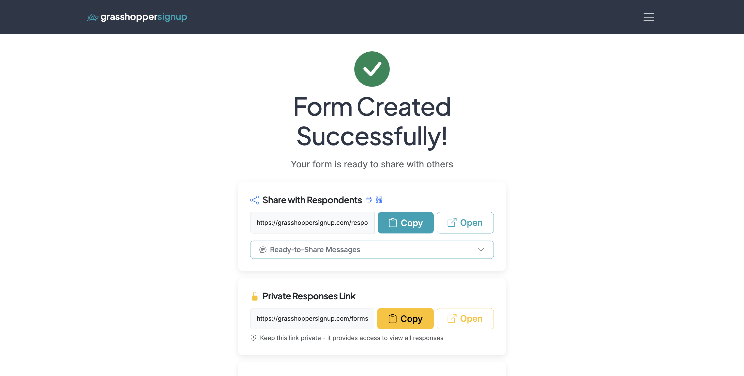 Screenshot showing Start on the Options page for your form.