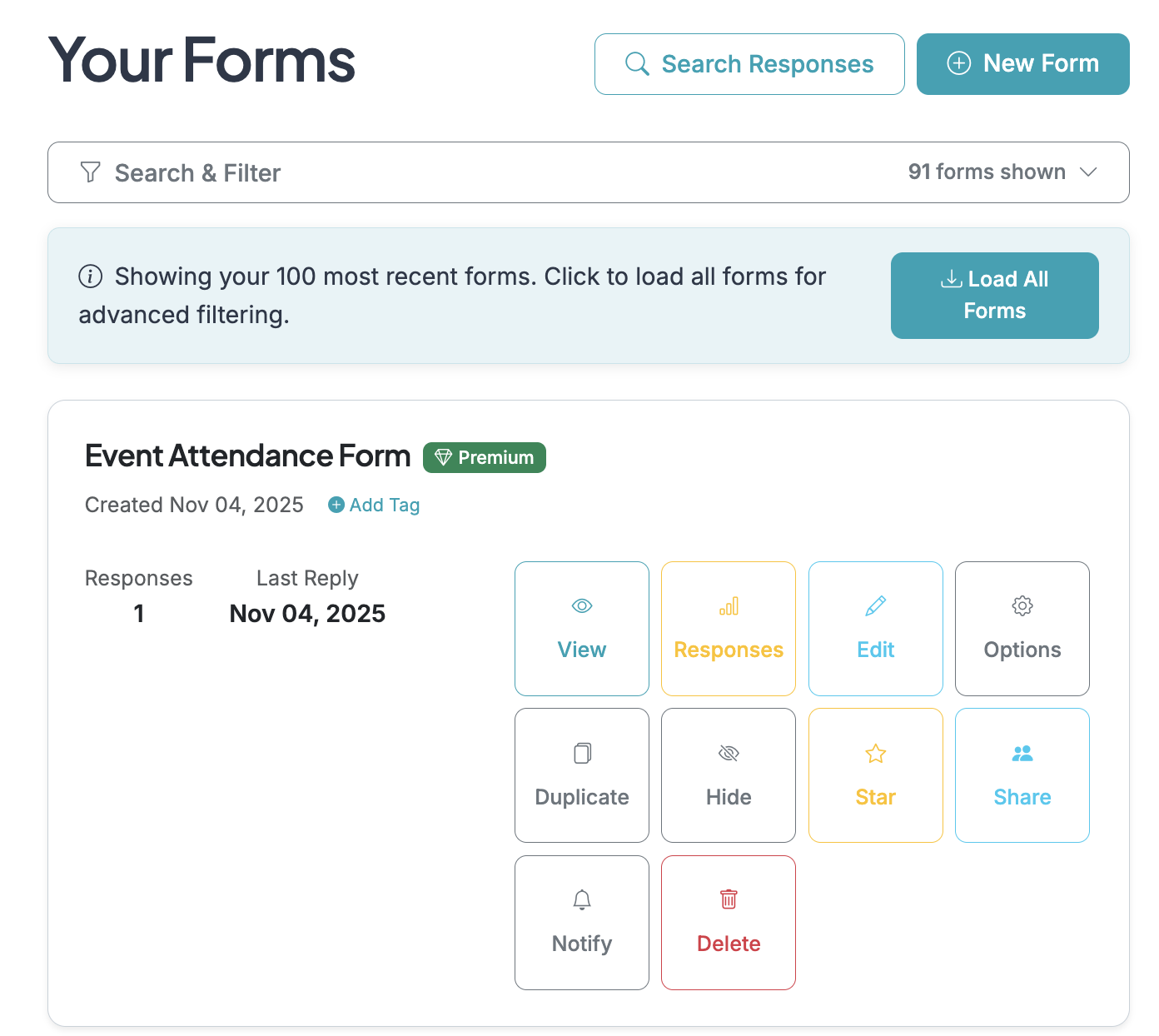 Screenshot showing Login to your Dashboard and Share your form with any collaborators.