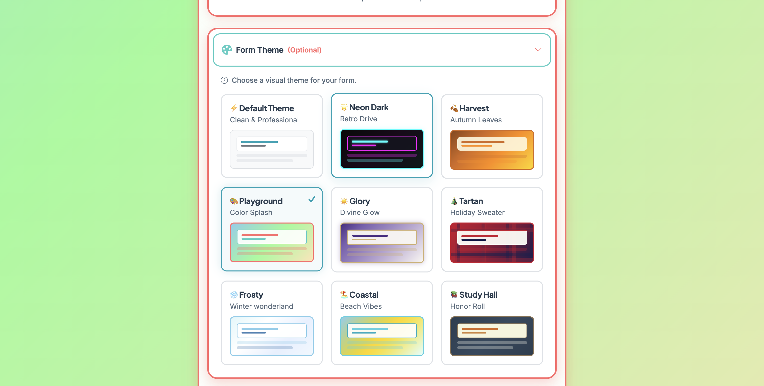 Screenshot showing Example: 🎨 Playground - Color Splash