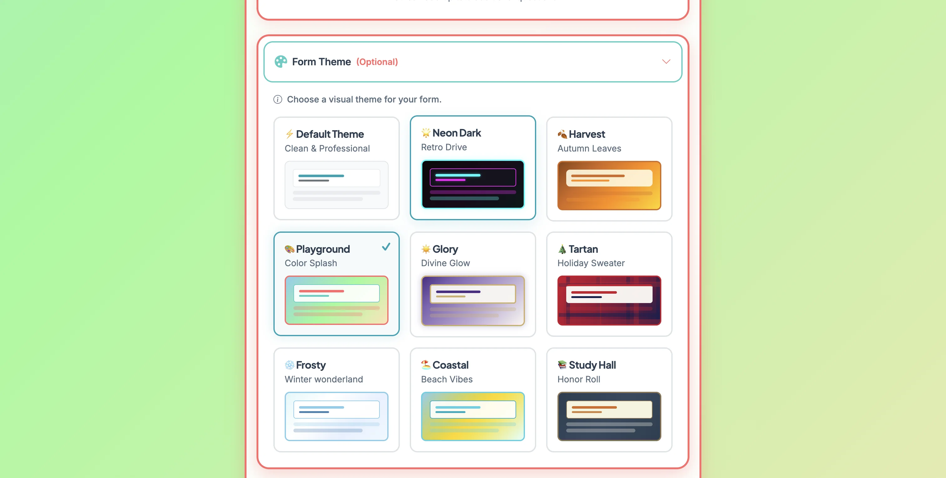 Screenshot showing Example: 🎨 Playground - Color Splash