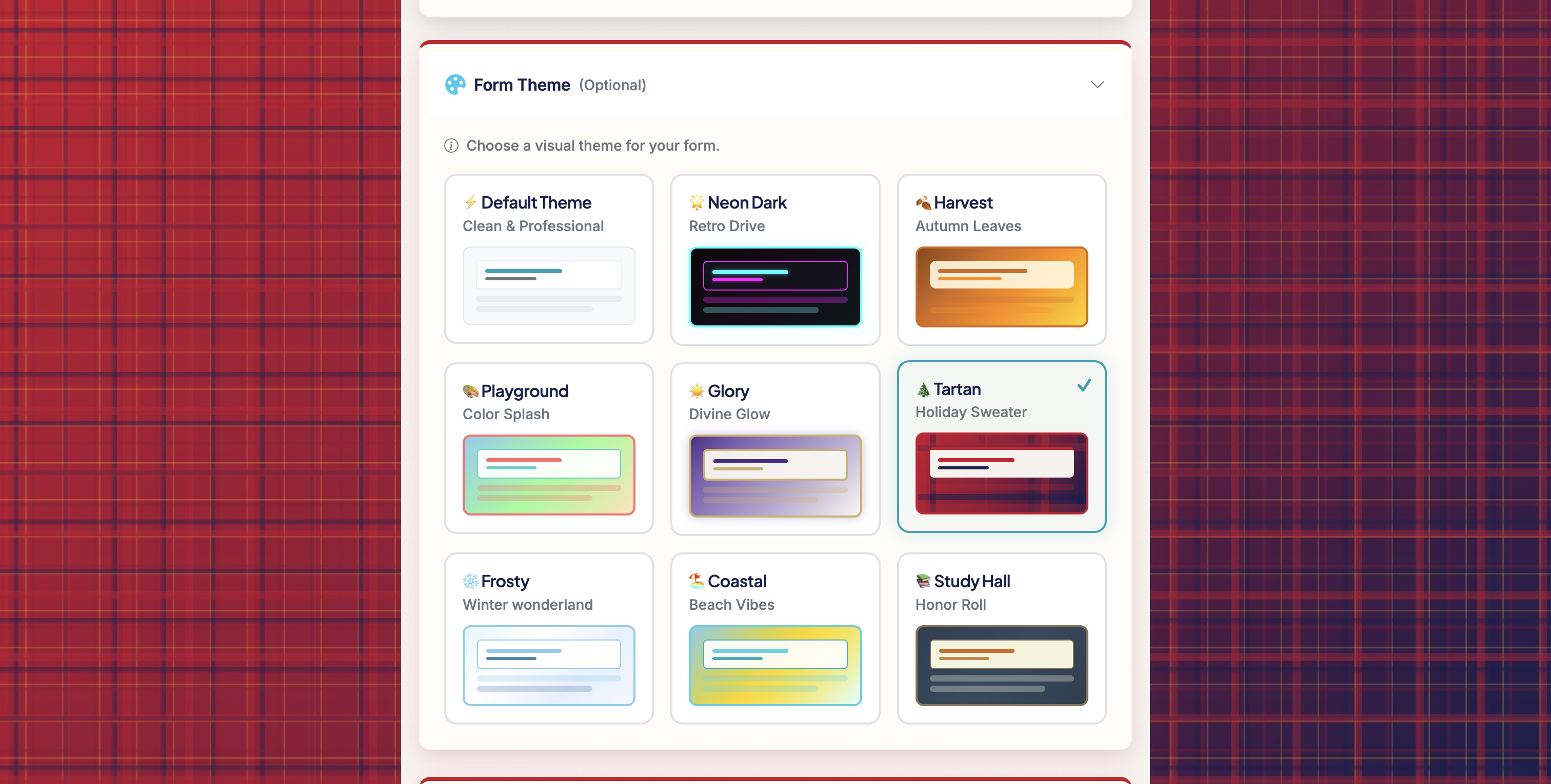 Screenshot showing Example: 🎄 Tartan - Holiday Sweater
