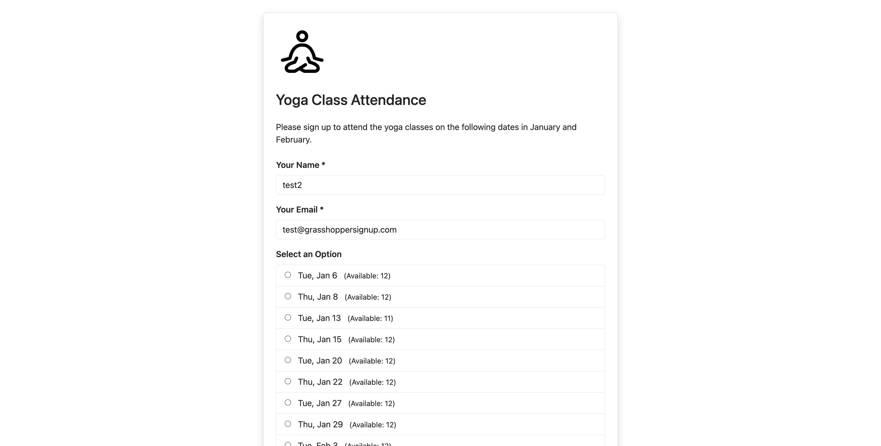 Screenshot showing Viewing the embed link will allow you to see an embed page for your form.