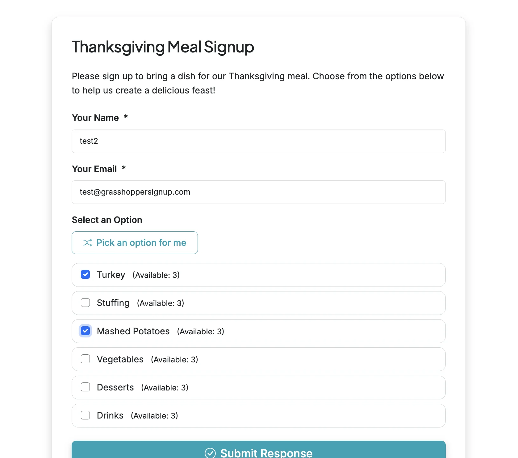 Screenshot showing Respondents will see checkboxes on the form and they can select multiple options.