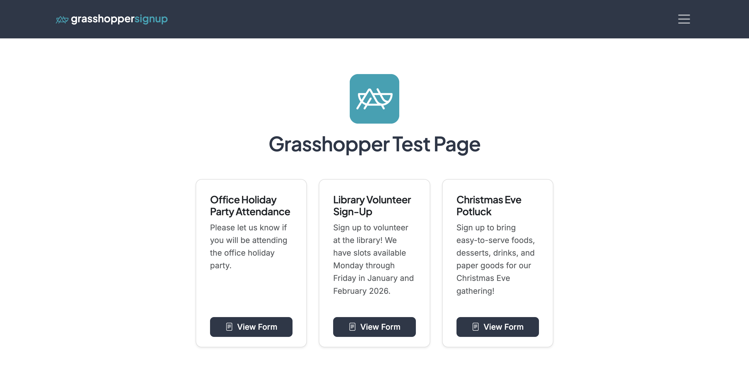 Screenshot showing This is an example of a Page (created in the steps above) that can be shared.