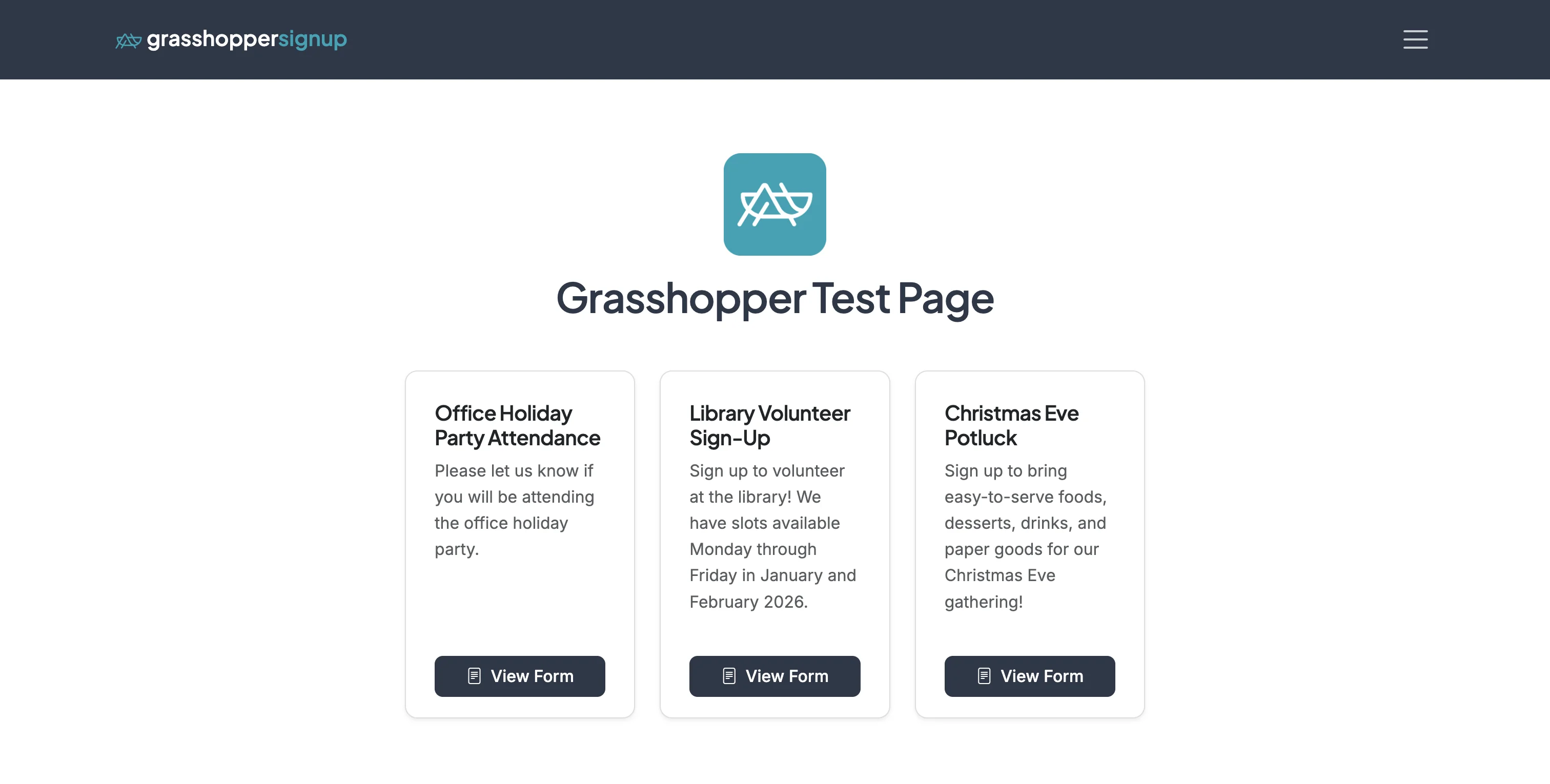 Screenshot showing This is an example of a Page (created in the steps above) that can be shared.