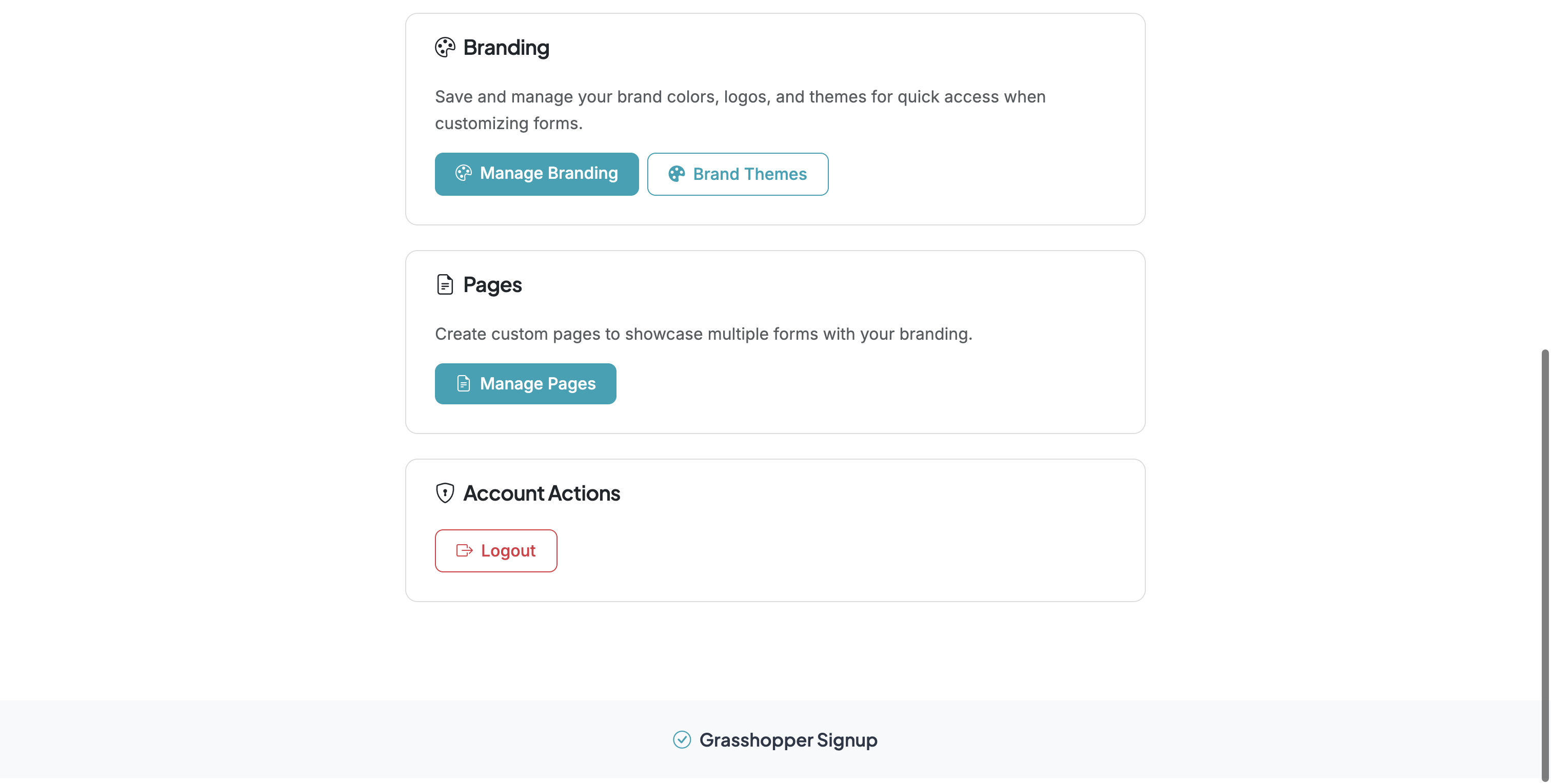 Screenshot showing Scroll down to the 'Pages' section and select 'Manage Pages'
