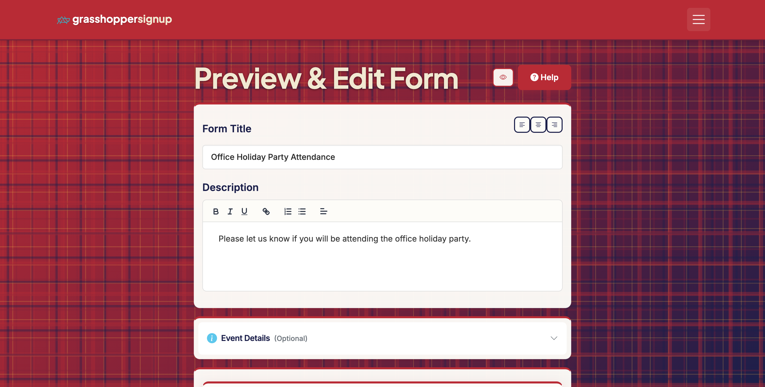 Screenshot showing Start on the Edit page of your form.