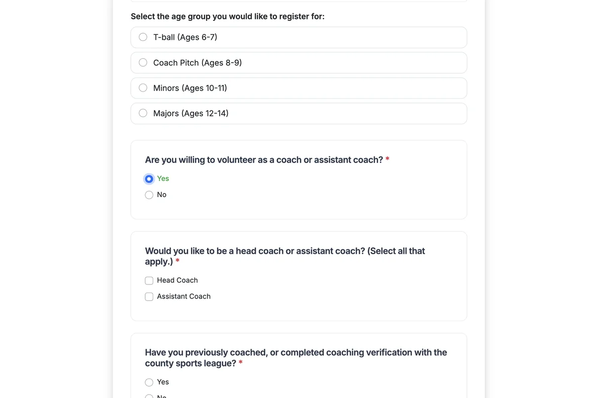 Screenshot showing When a respondent selects an answer option that triggers conditional questions to show, they will instantly show up on the form.
