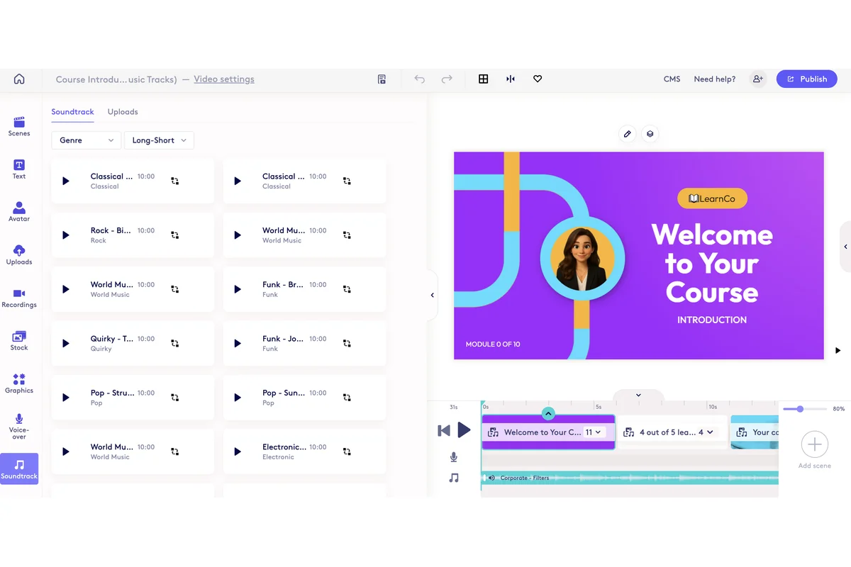 Screenshot showing This will open the music library where you can select a new track to replace your existing track. You will see the replace icon.