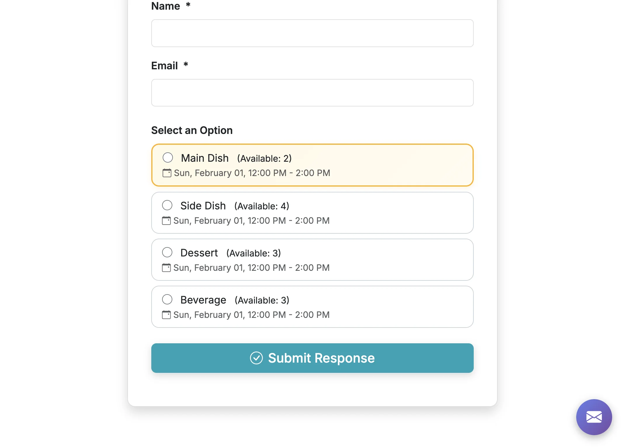 Screenshot showing When respondents take your form, your highlighted option will be ... highlighted.