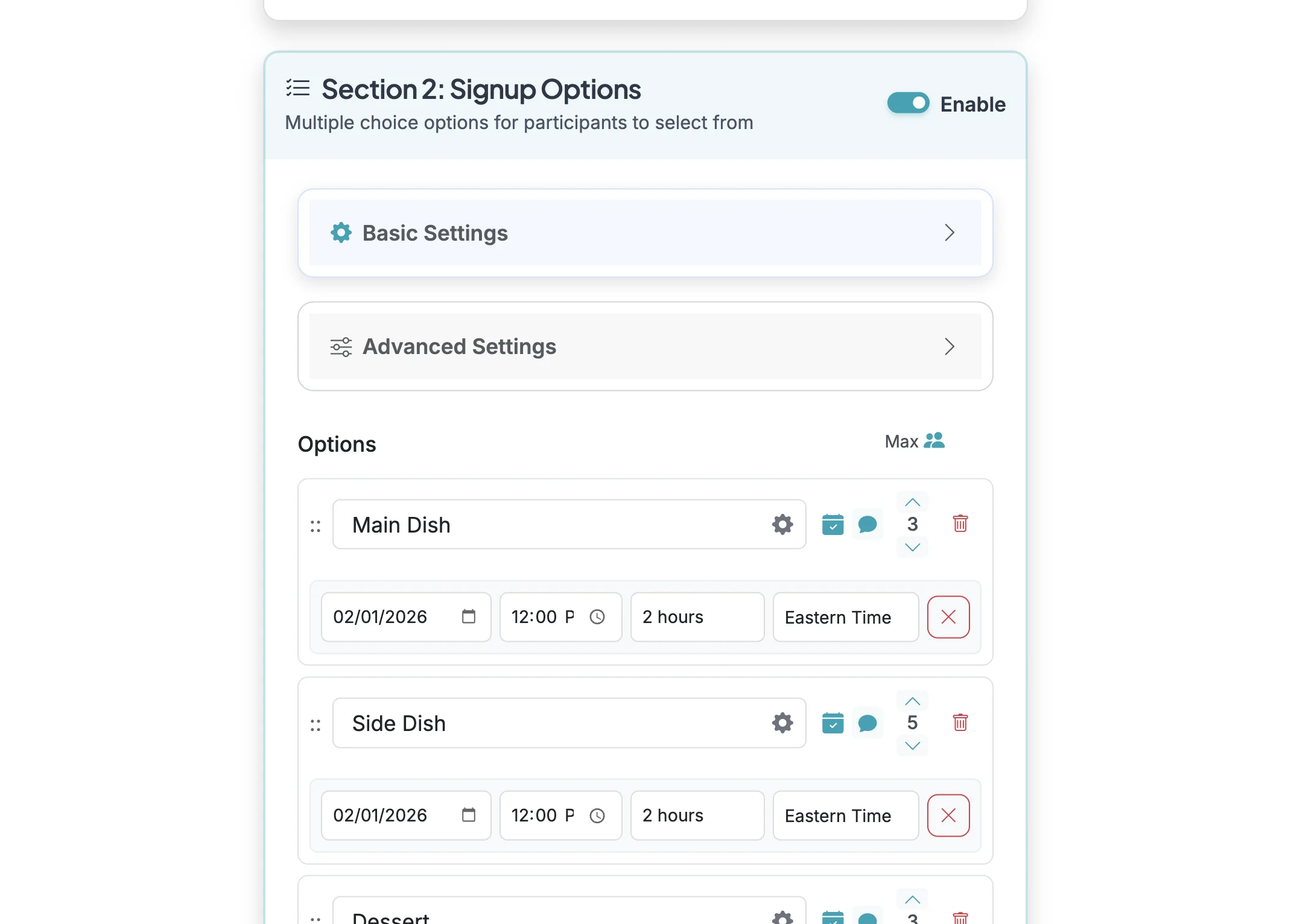 Screenshot showing Scroll down to your form options.