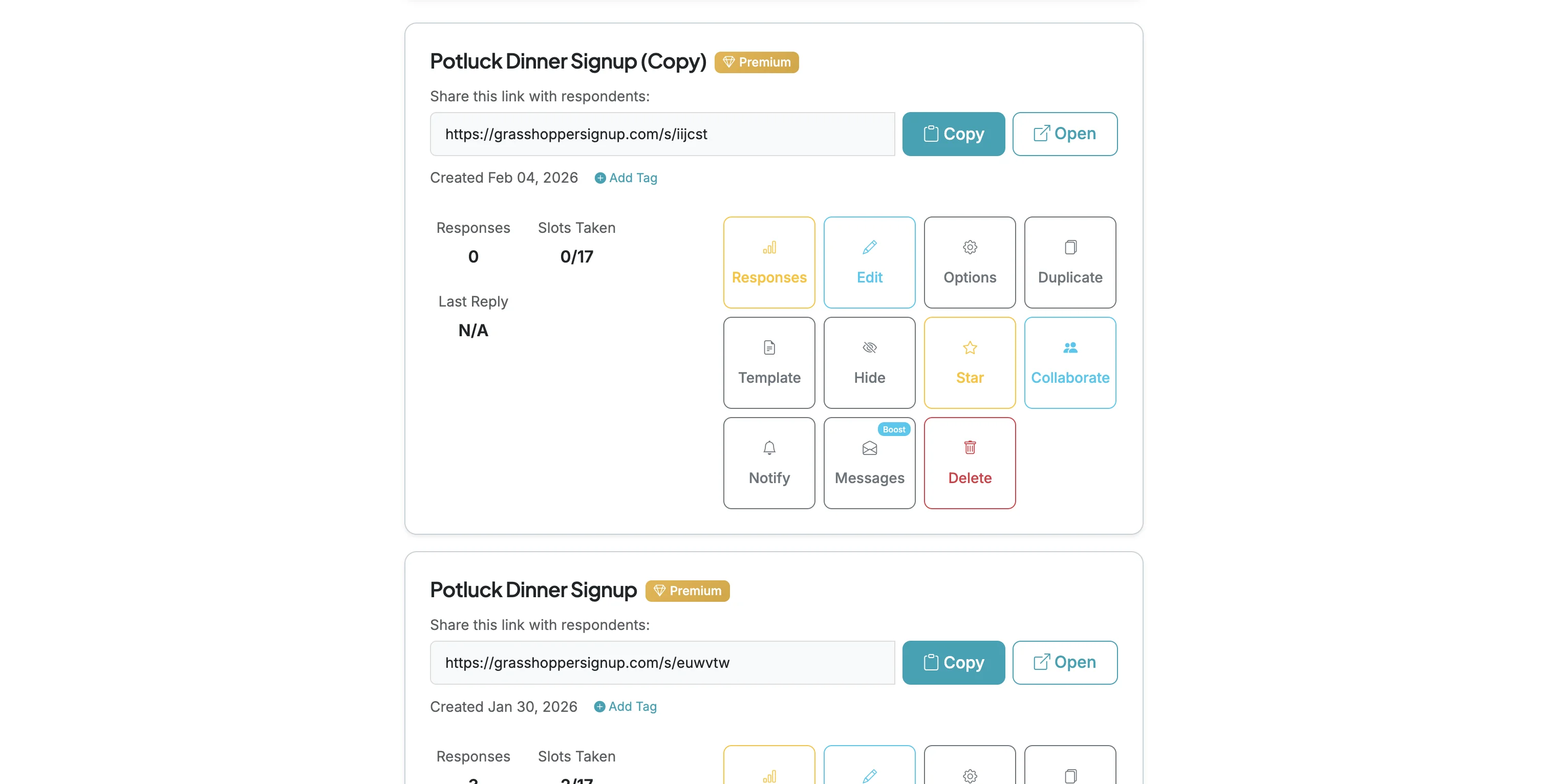 Screenshot showing When you visit your dashboard you will be able to find your duplicated/copied form. "(Copy)" is appended to the title of any duplicated form. You can remove or update the title when editing the form.
