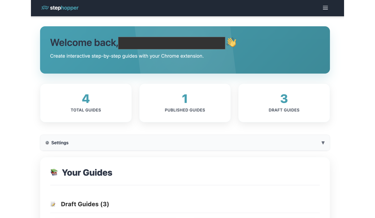 Screenshot showing Login to view your dashboard