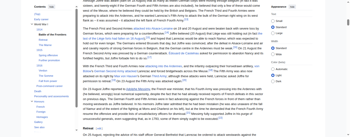 Screenshot showing Scroll page