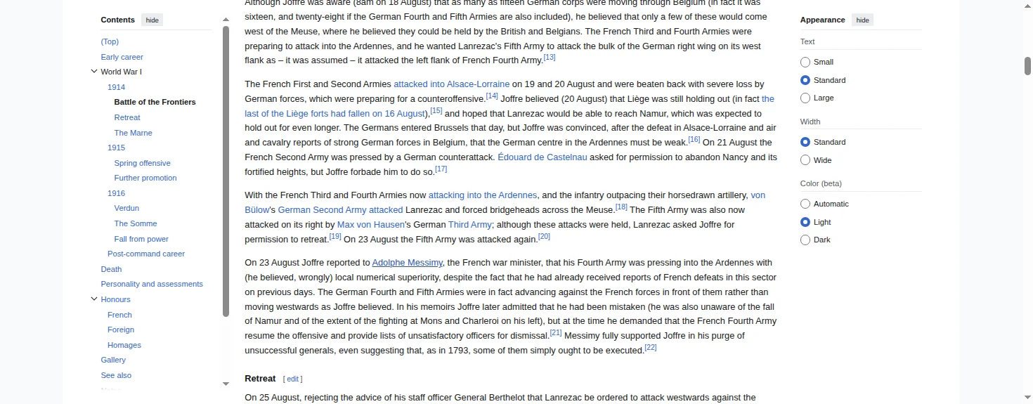 Screenshot showing Scroll page