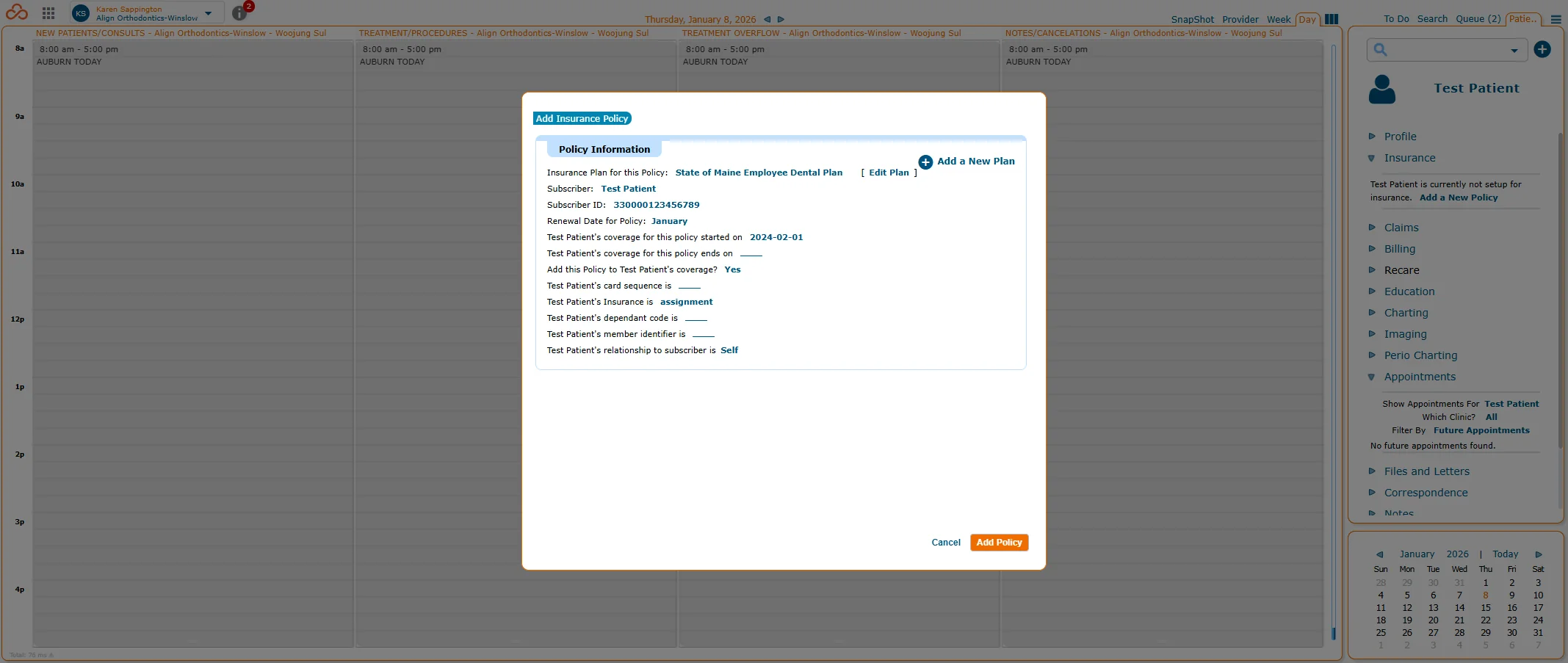 Screenshot showing Once completed click "Add Policy"