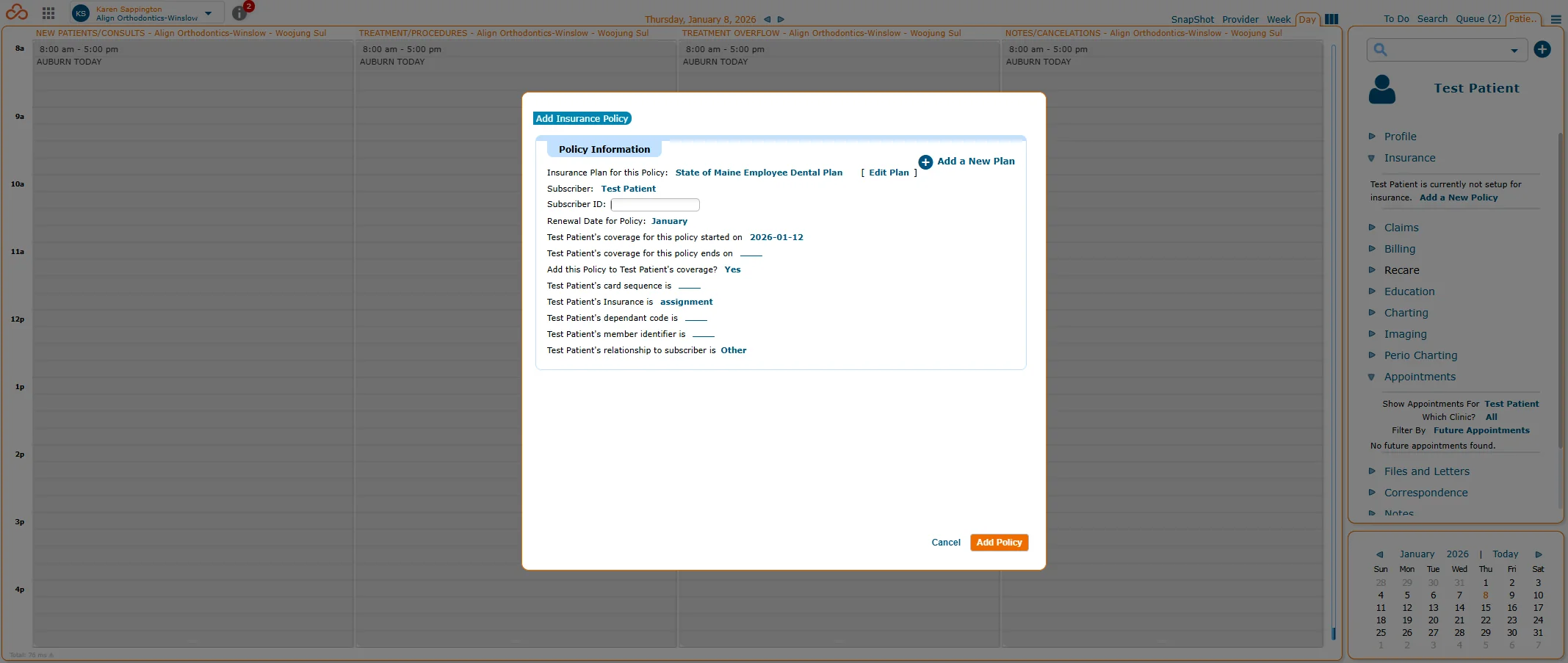 Screenshot showing In the text box next to Subscriber ID enter the full and correct subscriber ID exactly as it's listed on the insurance verification page, insurance coverage breakdown, or insurance card.