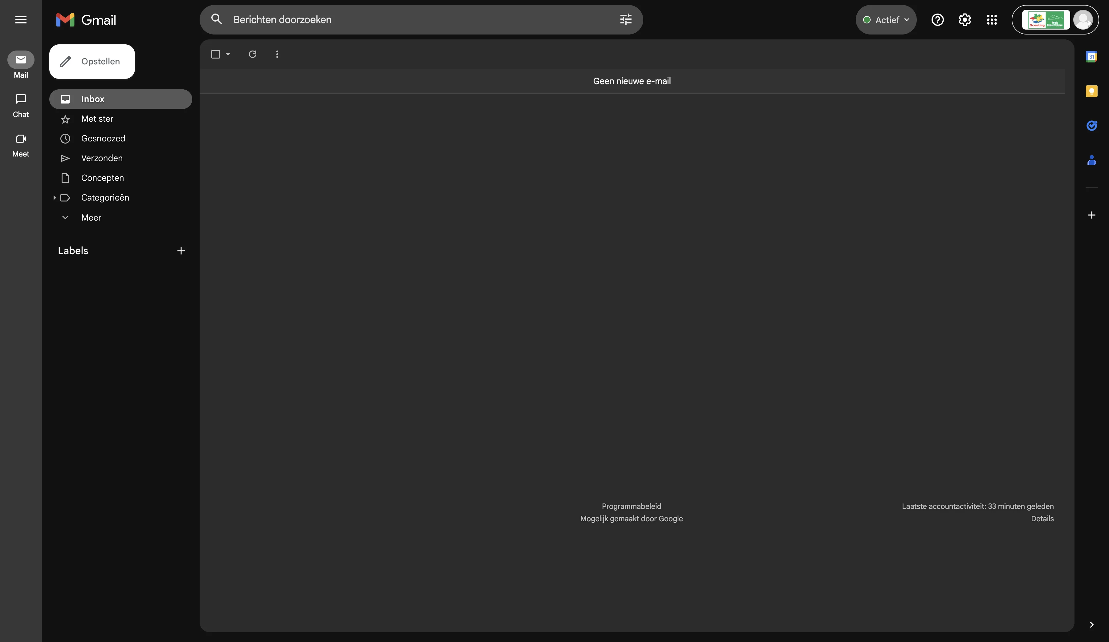 Screenshot showing Ga naar Gmail (gmail.com / mail.google.com)