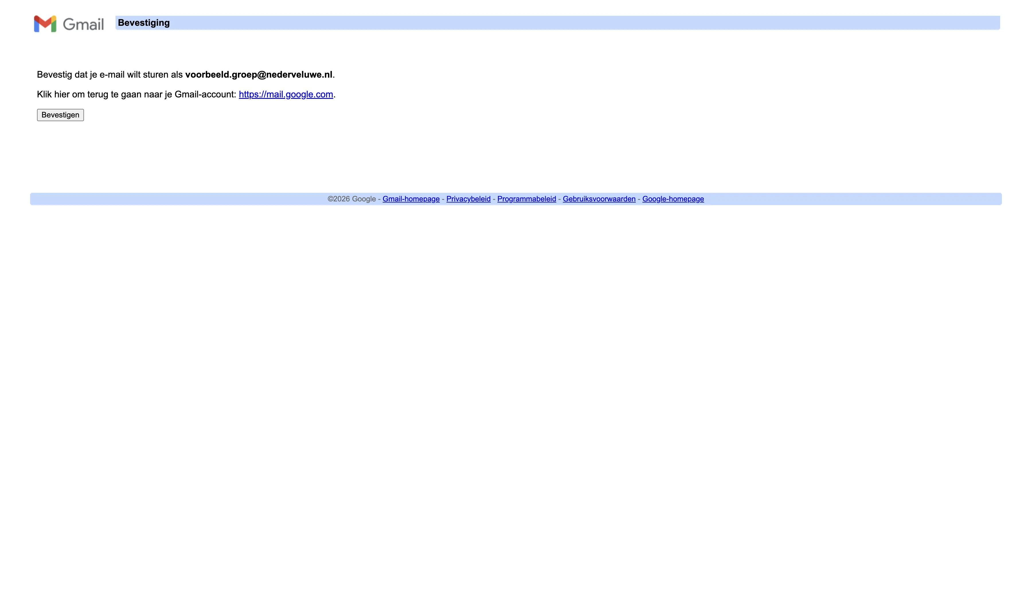 Screenshot showing Klik op 'Bevestigen'