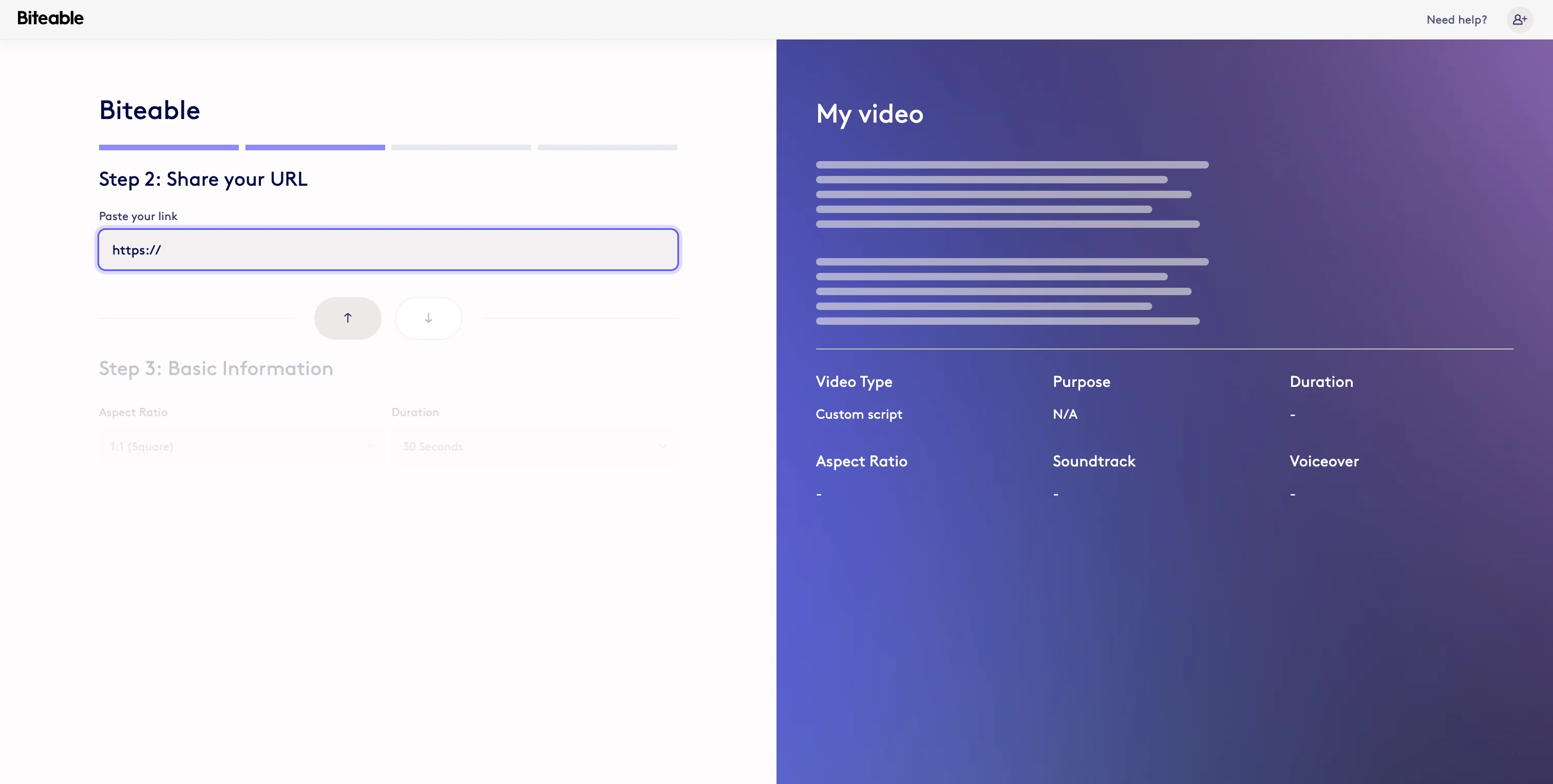 Screenshot showing Paste in the link to your article or page.