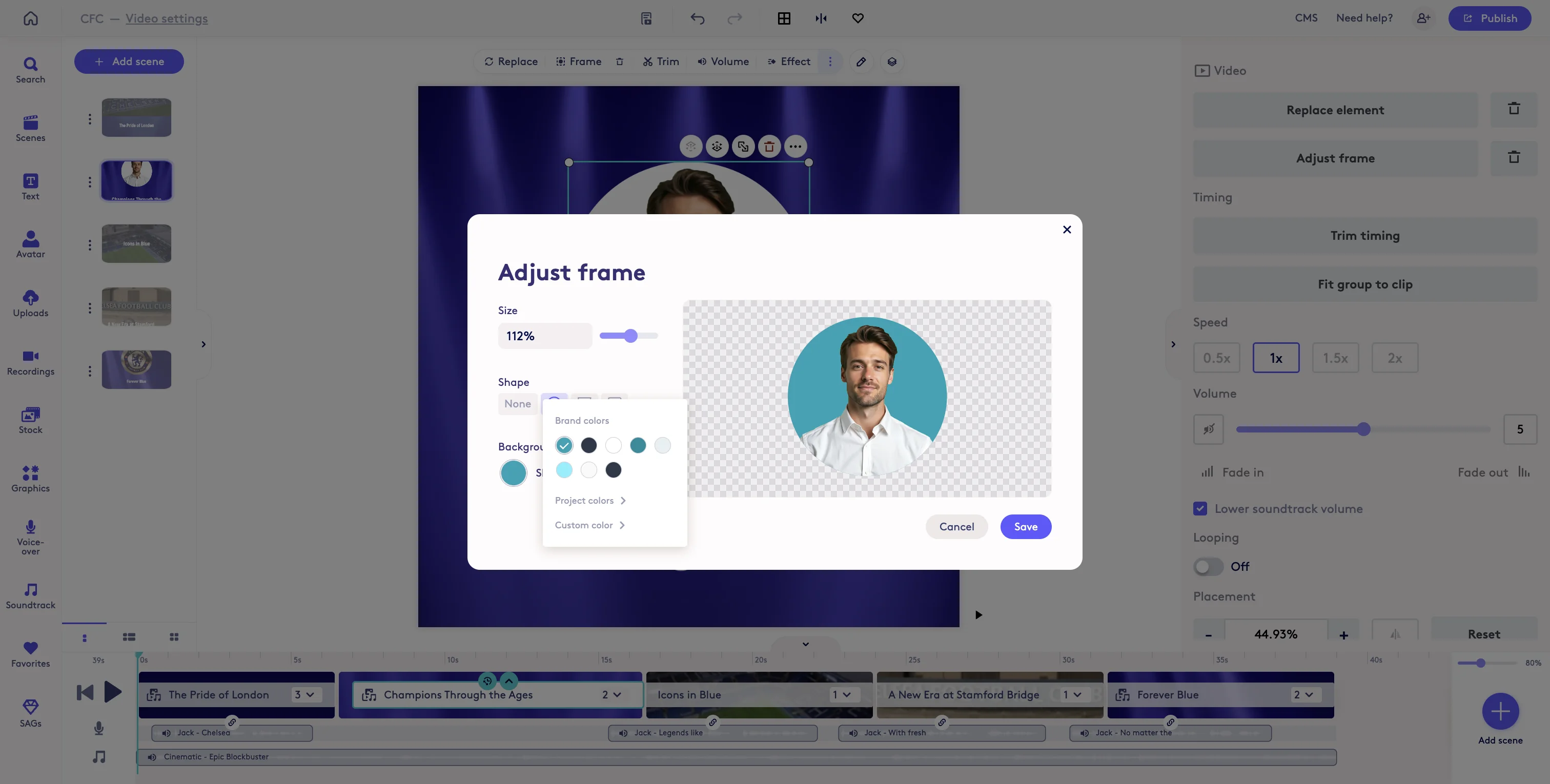 Screenshot showing You can adjust the color of the frame background (works best on transparent background png, webm, or avatars with transparent backgrounds).