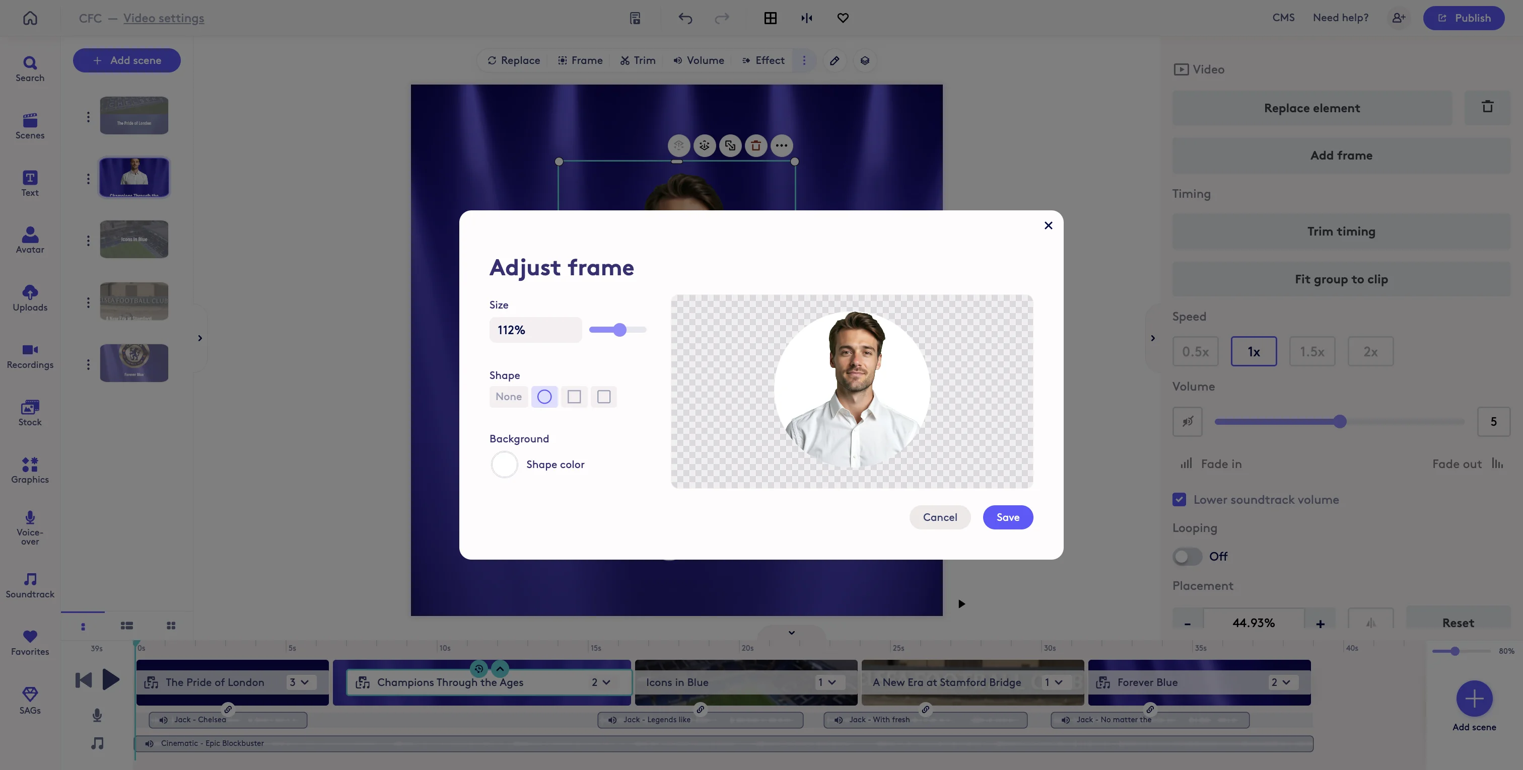 Screenshot showing Resize the image to fit in the frame and drag the image to adjust the position.