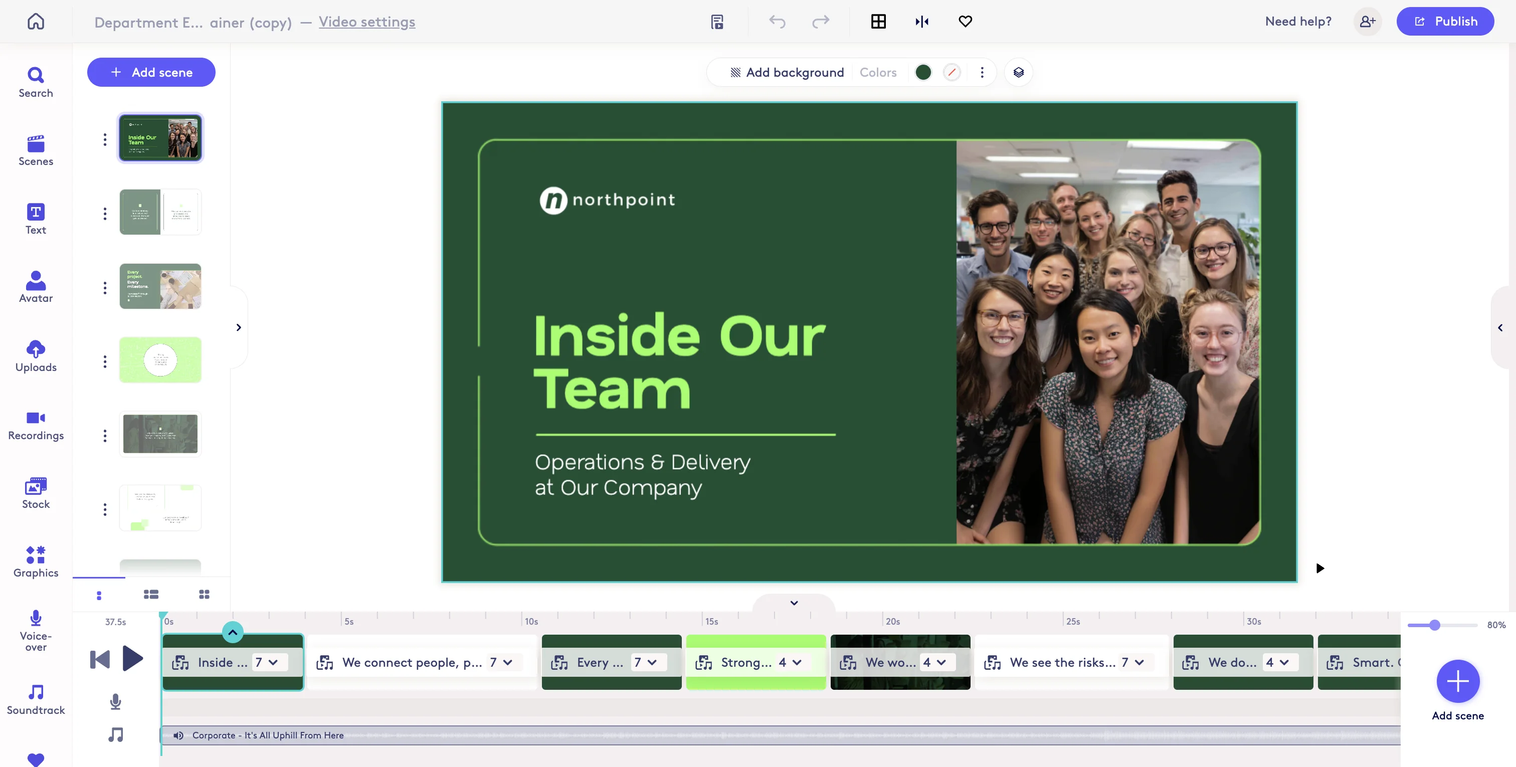 Screenshot showing Start in the editor in your video project.